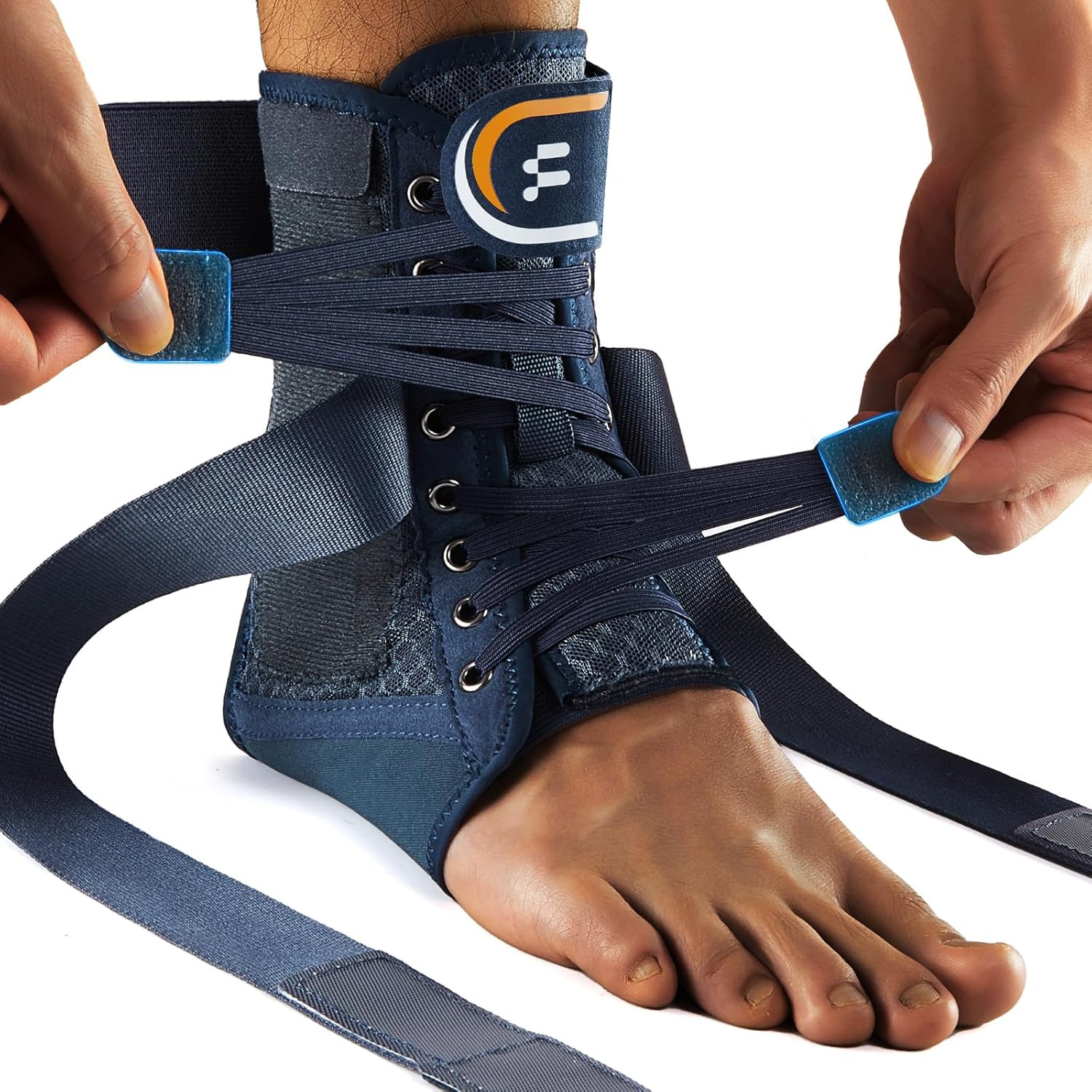 Quick Lace up Ankle Brace for Men Women, Figure 8 Adjustable Compression Support