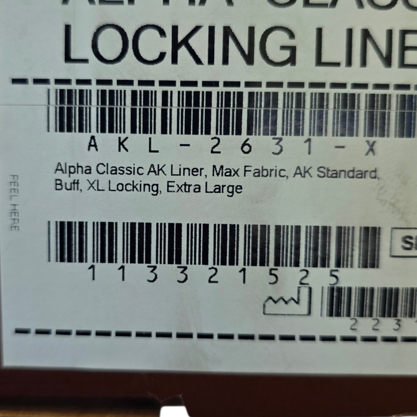 WillowWood Alpha Classic AK Locking Liner XL Max Fabric AKL-2631-X New