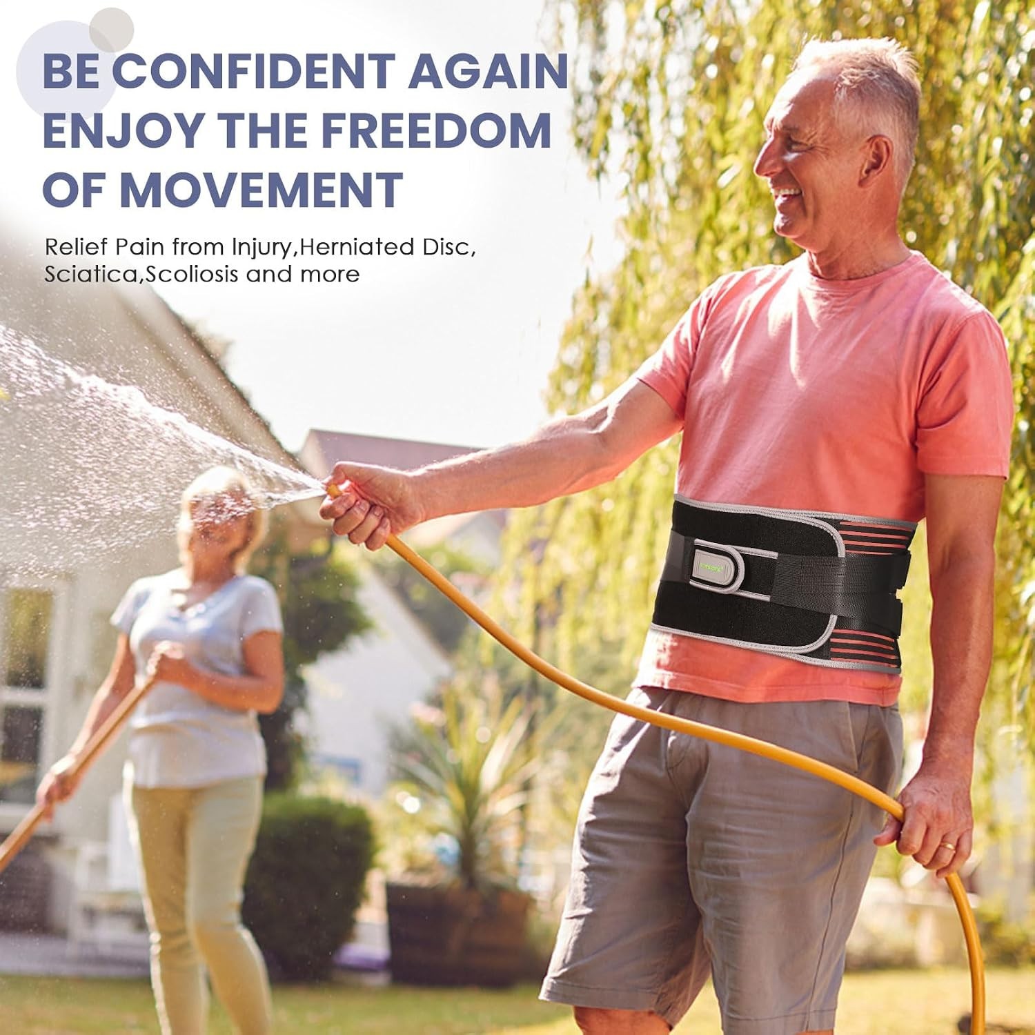 Back Brace for Herniated Disc,Lower Back Pain Relief,Strain,Adjustable Lumbar…