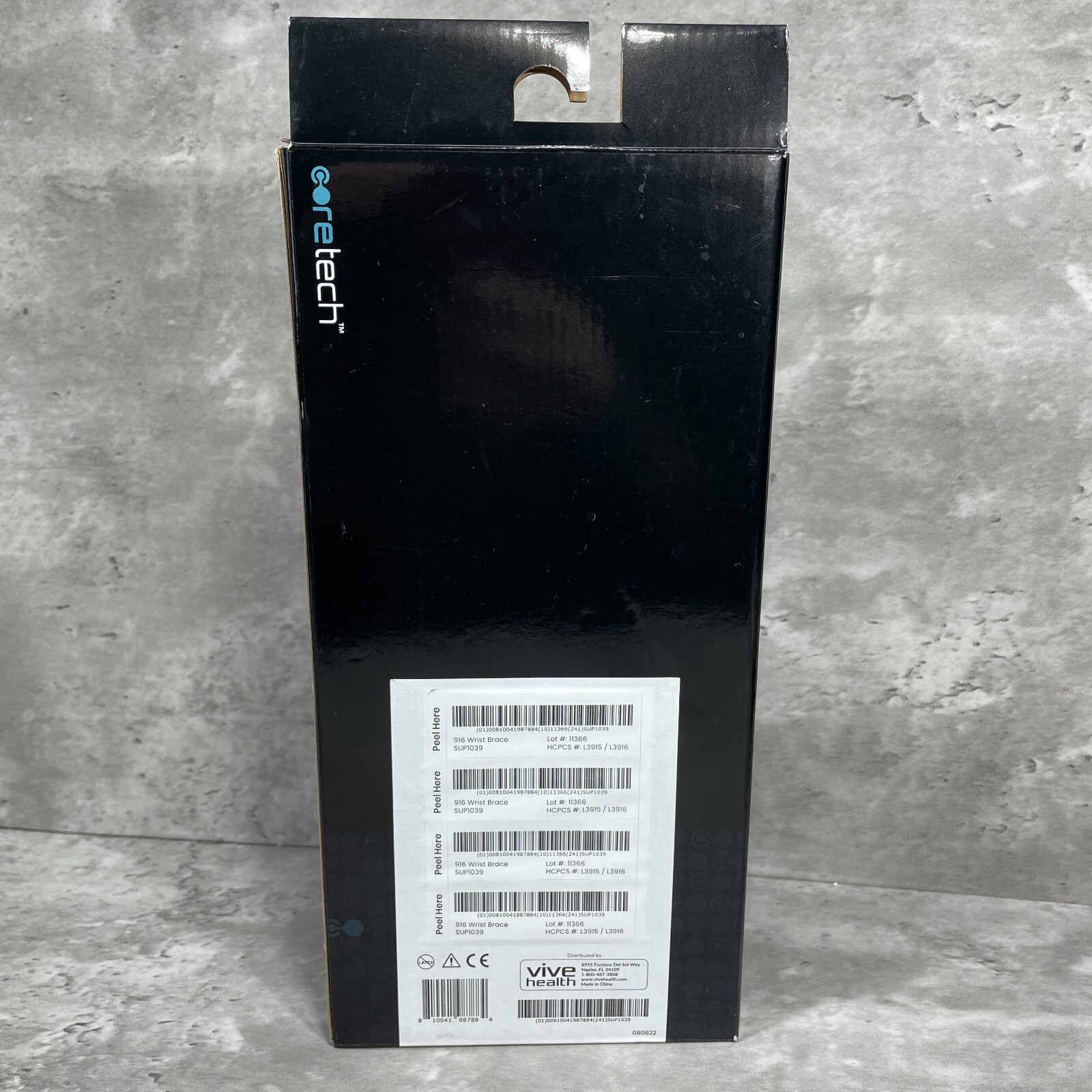 New Open Box – CORETECH 916 Left/Right Universal Wrist Brace/Splint – Black