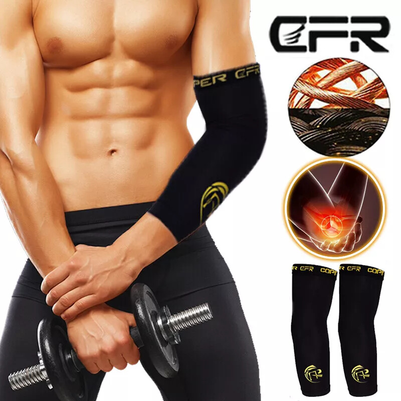 Copper Elbow Brace Compression Support Sleeve Arthritis Tendon Joint Pain Wrap A