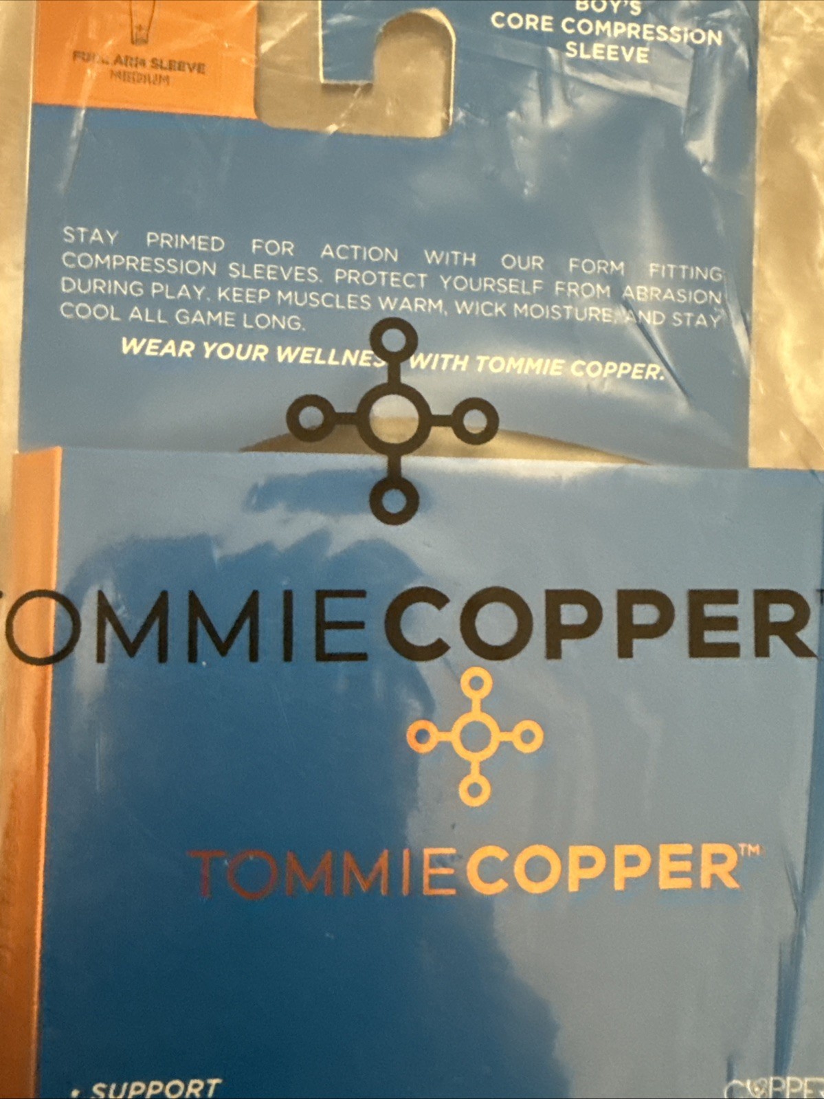 TOMMIE COPPER CORE COMPRESSION Fulll Arm SLEEVE Youth Boy Medium Black NEW!!