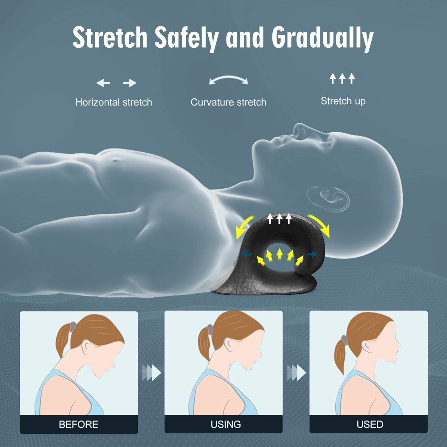 Neck Stretcher Cervical Traction Device Neck Relaxer Pillow Pain Relief Tool