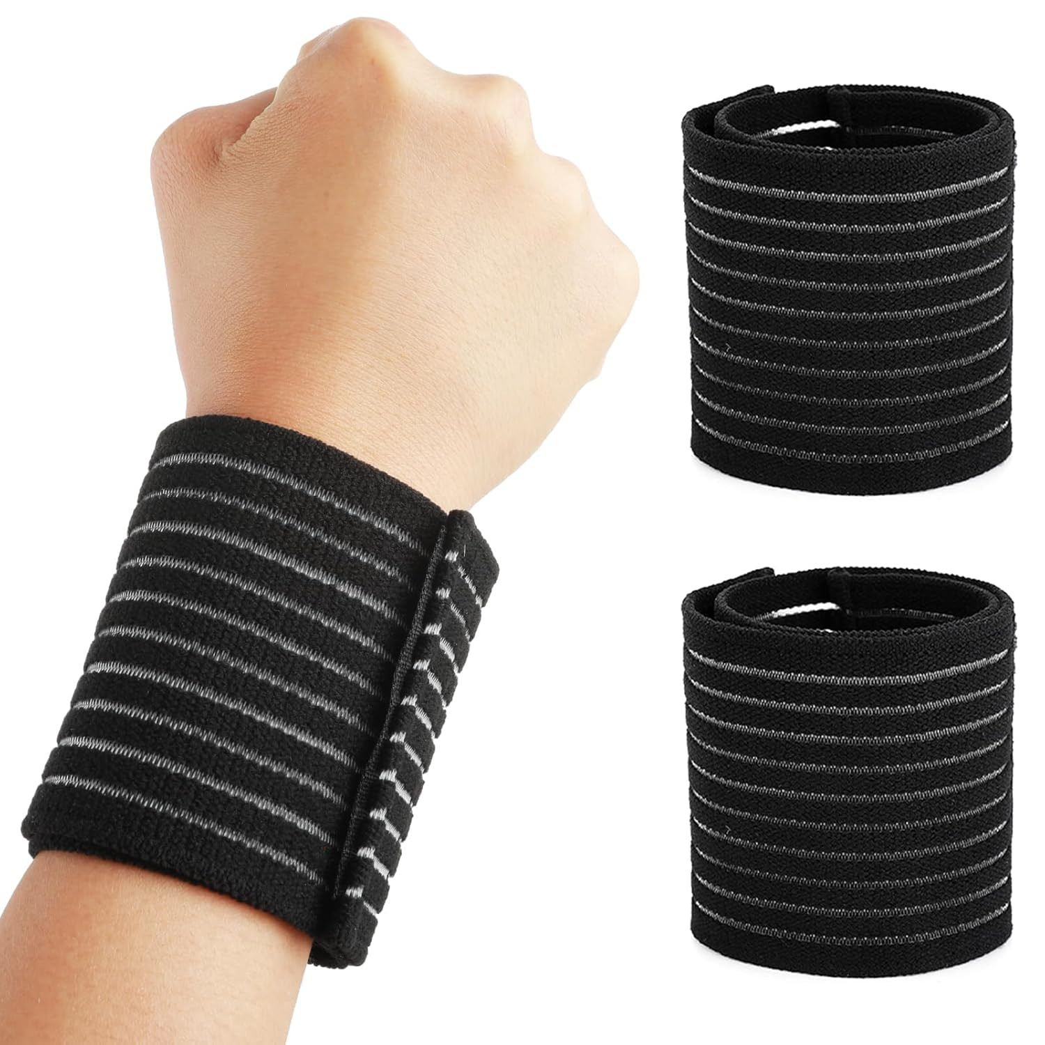 2 PCS Elastic Wrist Support Band Wrap Breathable Wrist Brace Adjustable Wrist…