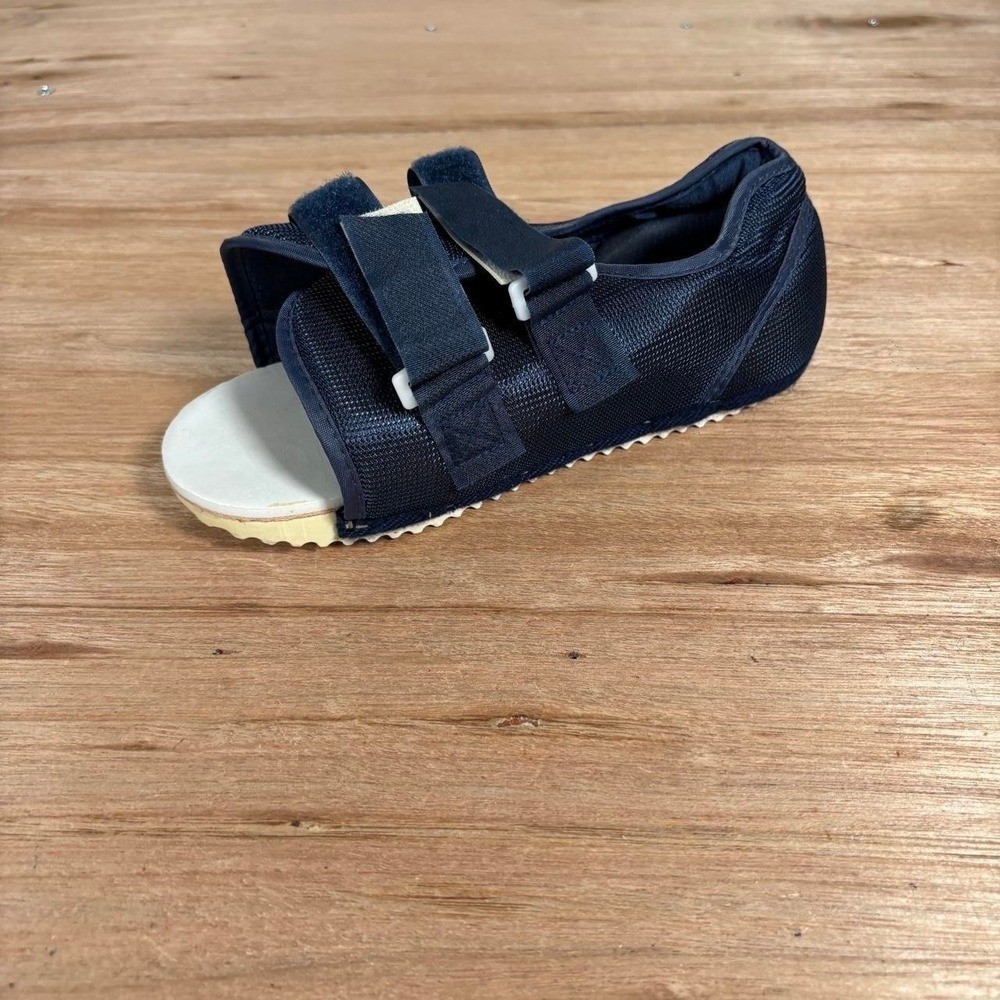 Post Op Surgical Shoe Medical Walking Boot Adjustable Mesh Navy Blue Medium