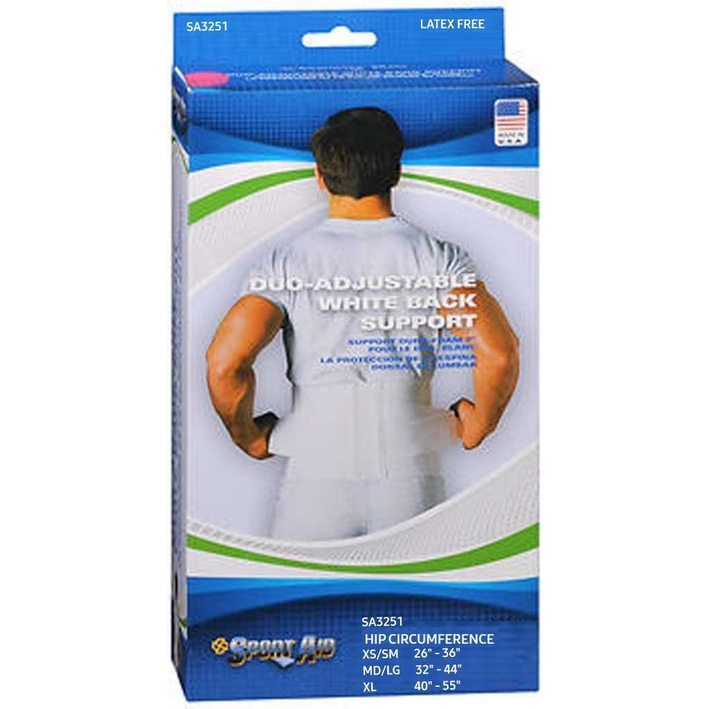SportAid Duo-Adjustable Back Support White X-Large