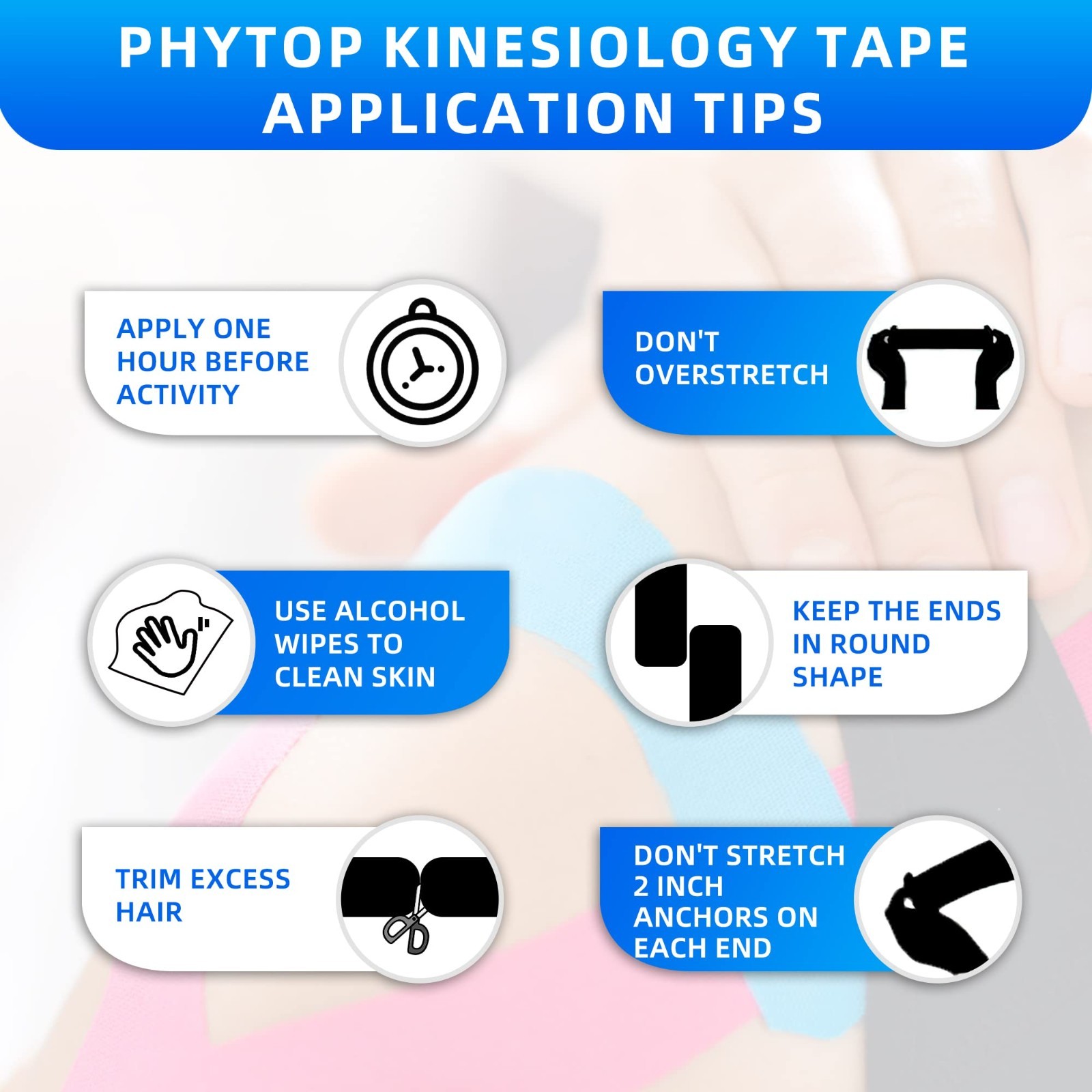 Precut Kinesiology Tape Strips – 4 Rolls Beige (2″x16.4ft) – Waterproof Muscle S