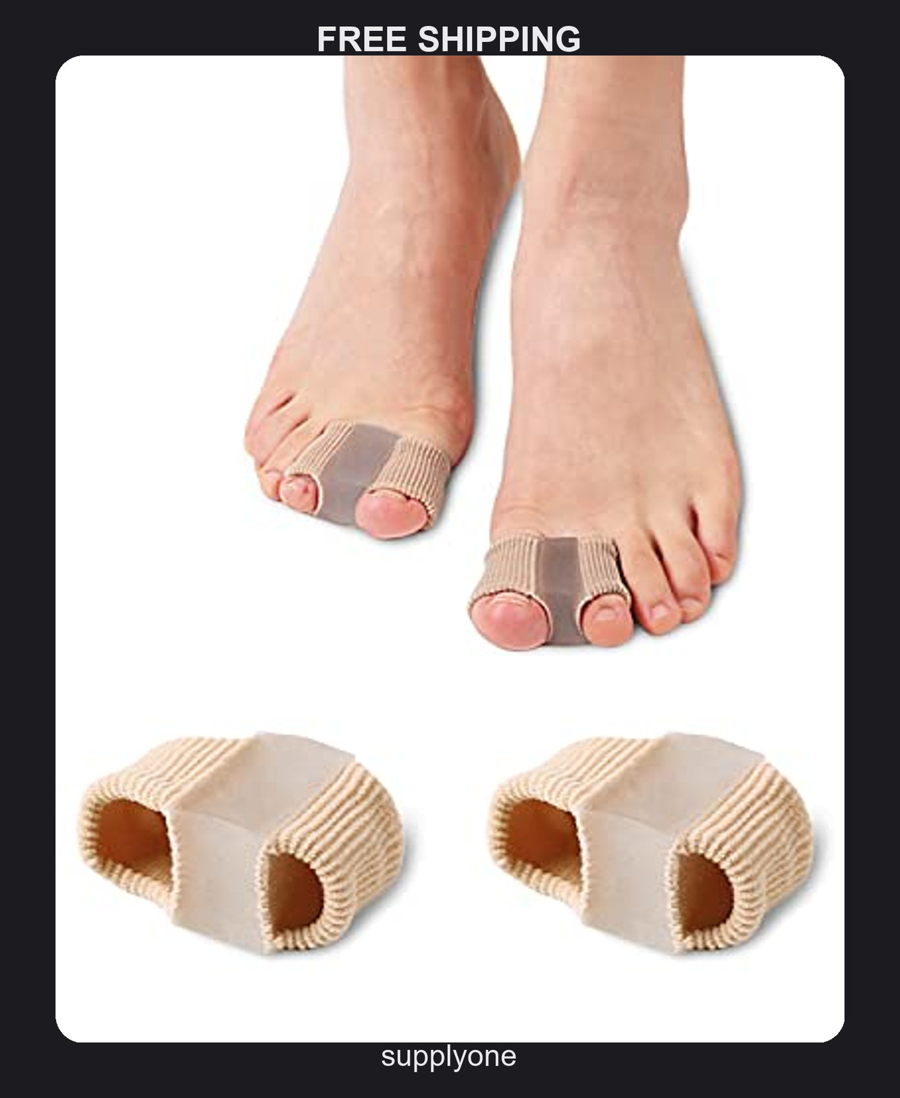 2 Pack Gel Toe Spacers for Bunion Relief and Overlapping Toes