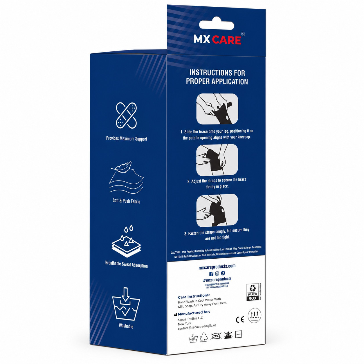 MX Care Knee Compression Brace with Patella Support & Hinges for Sports Injury