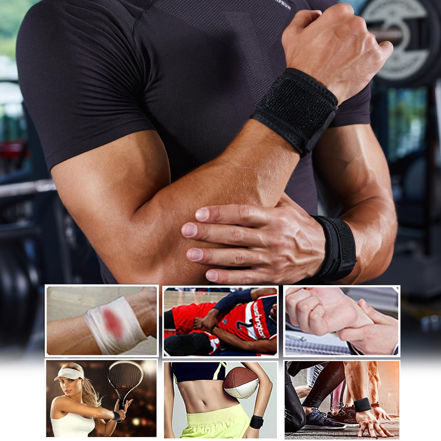 2 Pack Wrist Brace, Wrist Straps for Carpal Tunnel for Women and Men, Wrist Supp