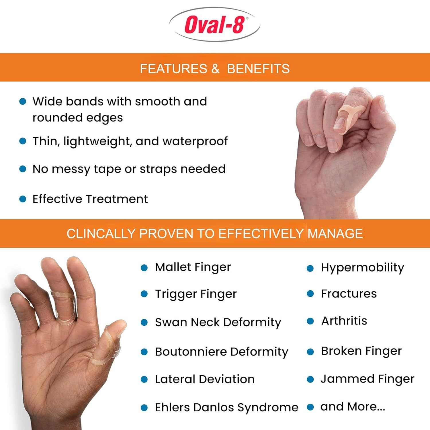 Adjustable Finger Splint for Arthritis and Trigger Conditions, Lightweight Fit