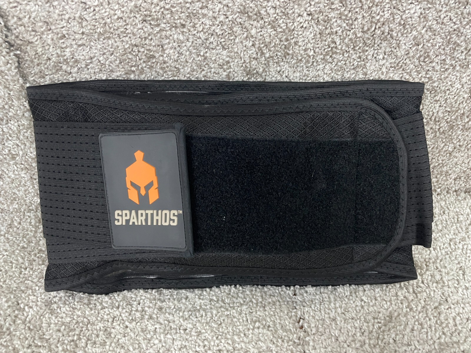 Sparthos Back Brace Small Adjustable Lower Lumbar Support Belt Logo Black