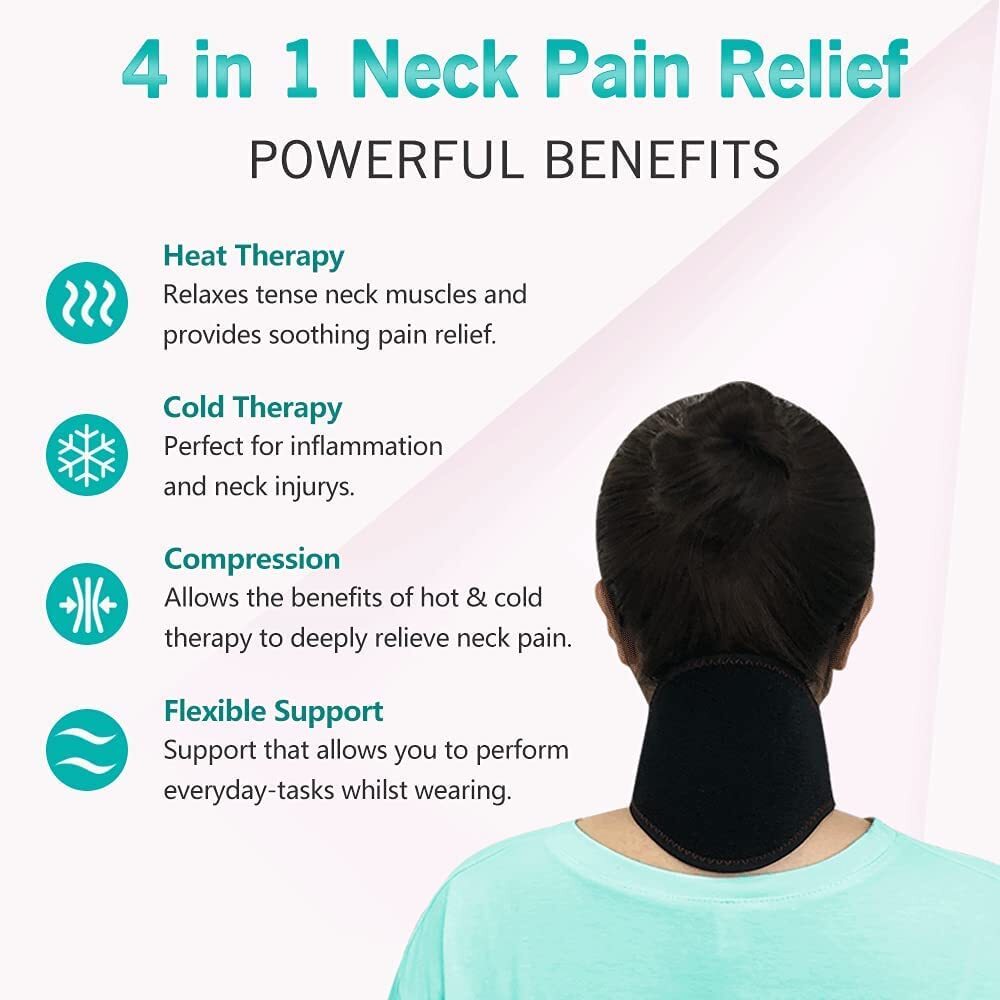 Neck Ice Pack Wrap Pain Relief Neck Brace Hot and Cold Cervical Collar Adjust