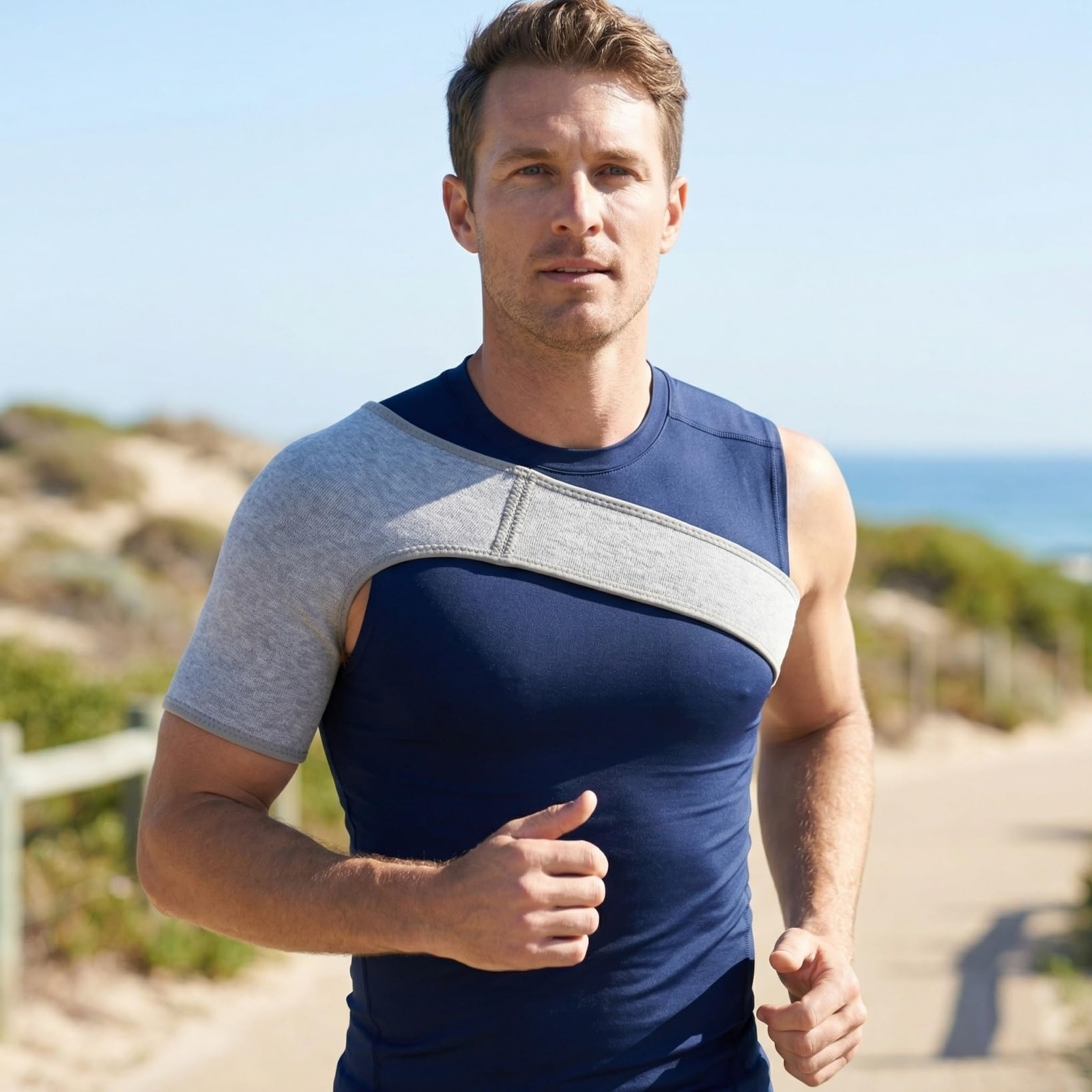 Adjustable Shoulder Brace with Arm Sling and Compression Sleeve for Men and B…