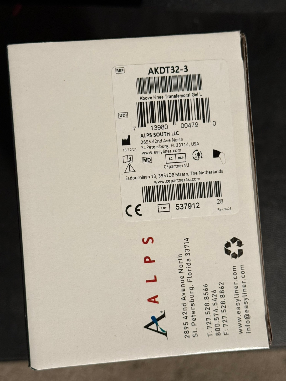 ALPS Prosthetic Locking Liner NEW AKDT32-3 Above Knee / Below Knee Locking Liner