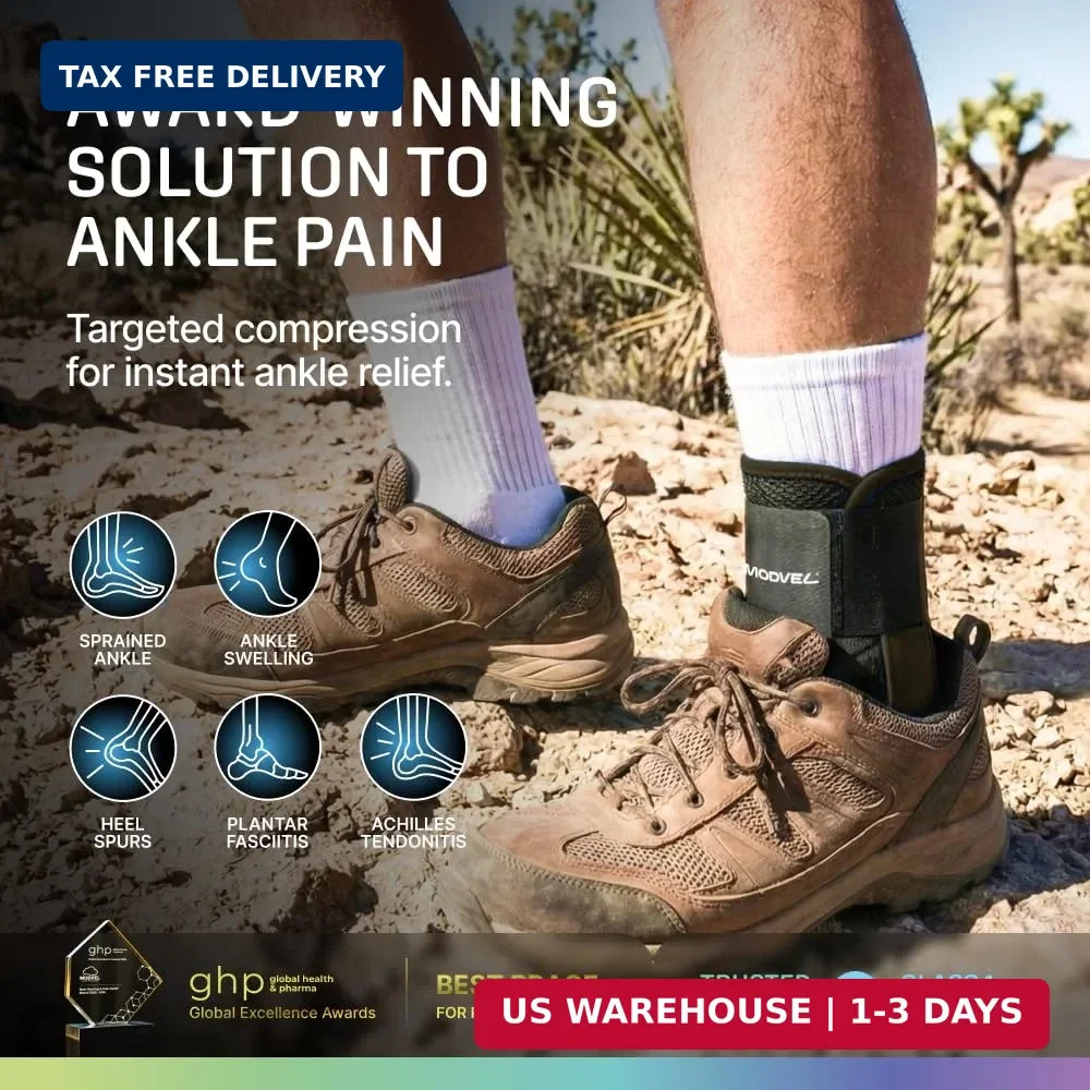 MODVEL Slim Lace Up Ankle Brace, Adjustable Ankle Braces for Men, Ankle Brace fo