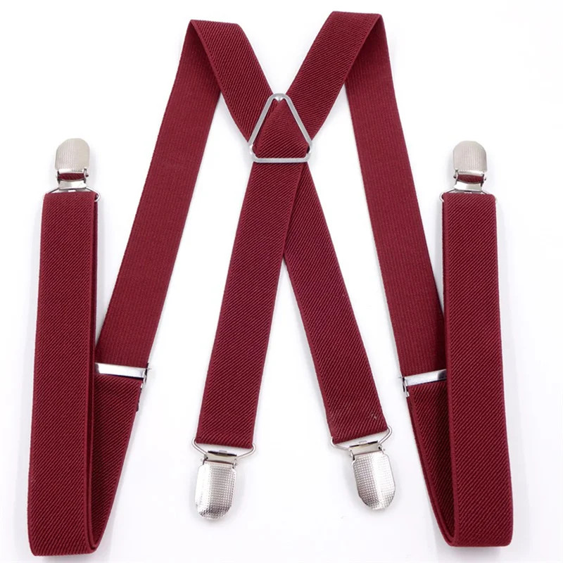 High Quality Men Women Solid Colorful Elastic Suspender Y-Back Brace Adjustable