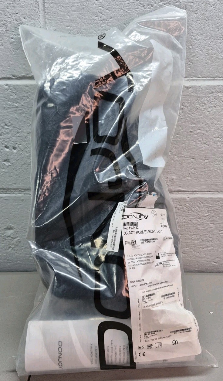 DonJoy X-Act ROM Elbow Brace LEFT Arm Post-Op Adjustable Universal 11-9122 NIP