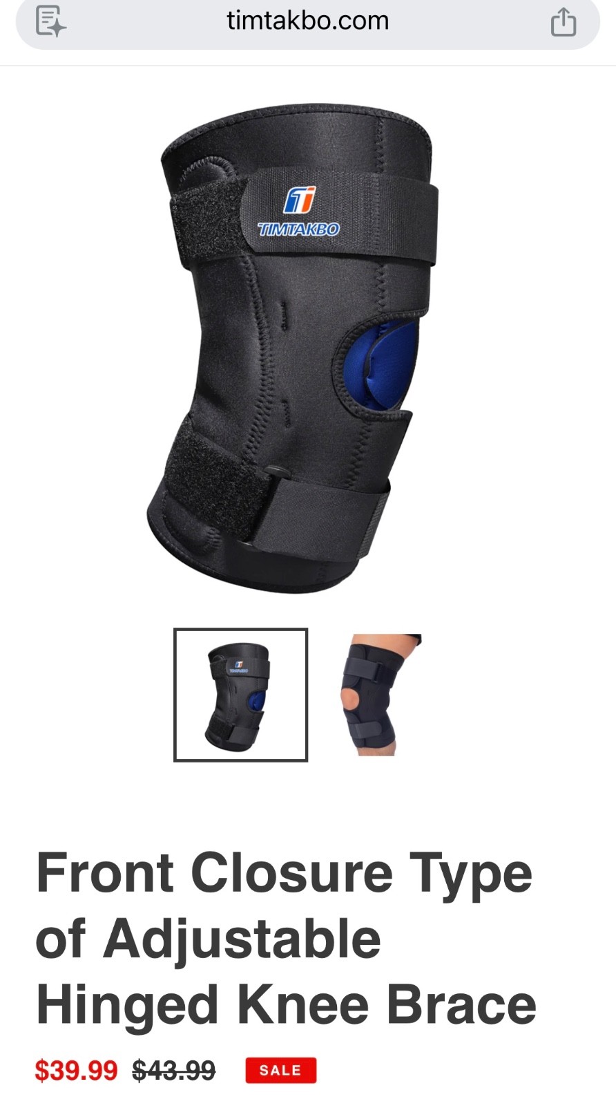 Timtakbo Hinged Knee Brace 5XL Plus Size Adjustable Heavy Duty Support