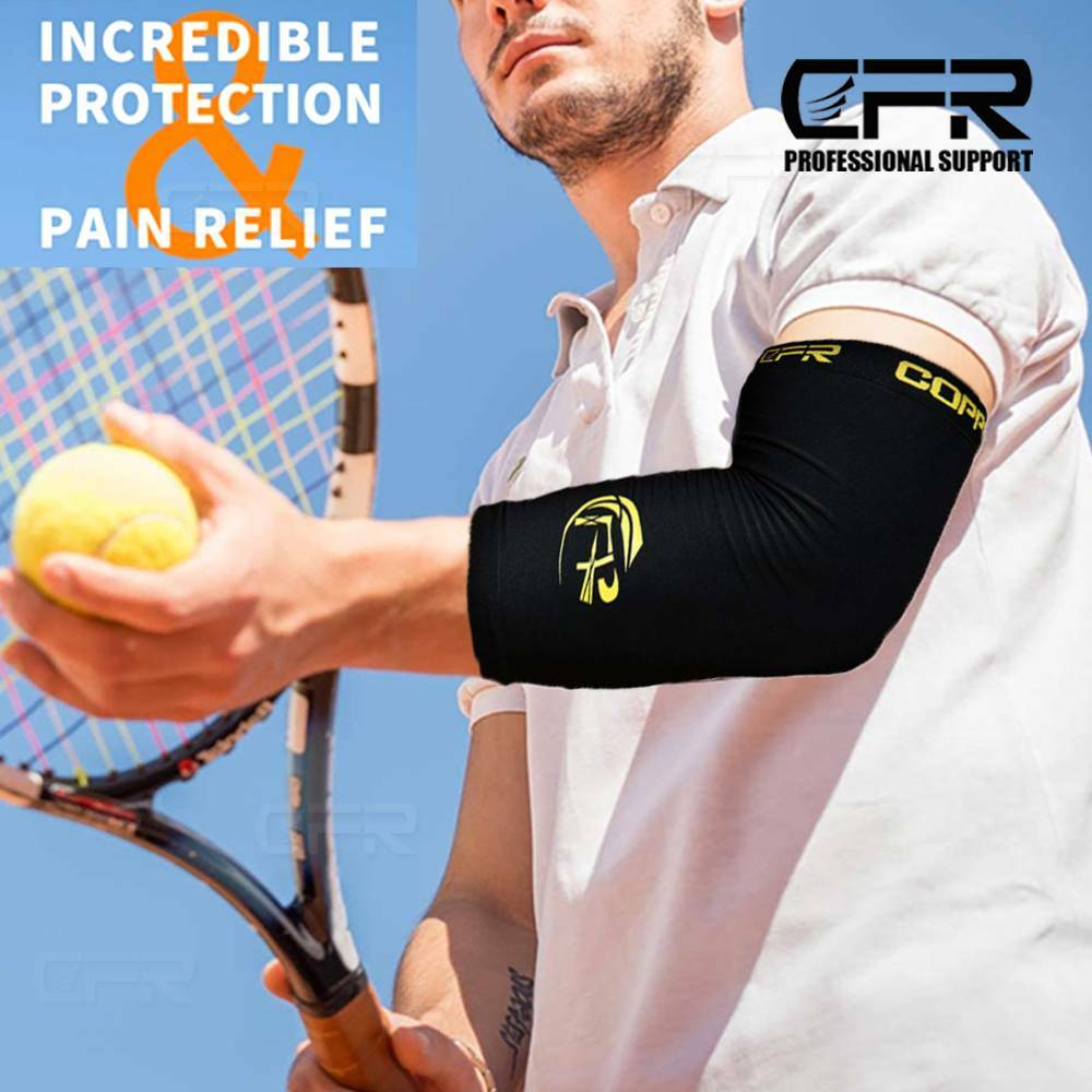 Copper Elbow Support Brace Compression Arm Sleeve Arthritis Tendonitis Joint CFR