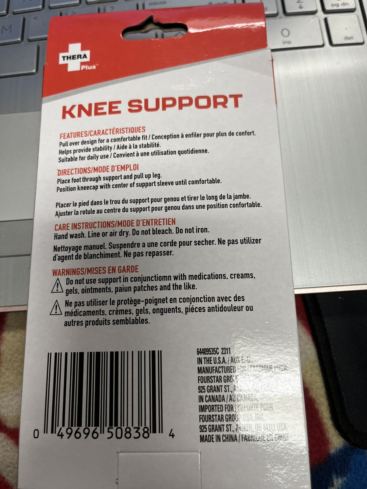 Thera Support Sleeve Knee Tendon Joint Pain New