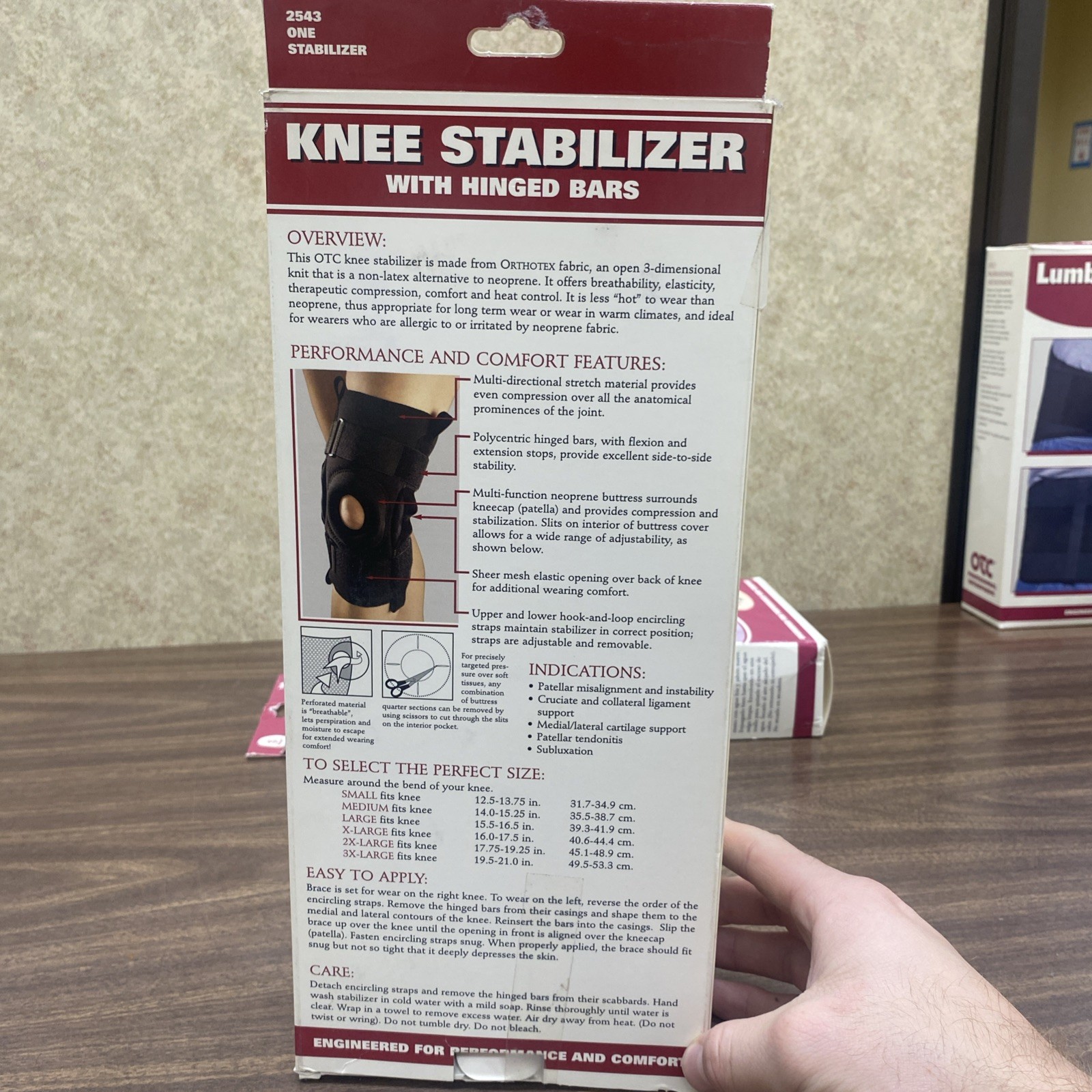 OTC Orthotex Knee Stabilizer w/Hinged Bars, Black SMALL