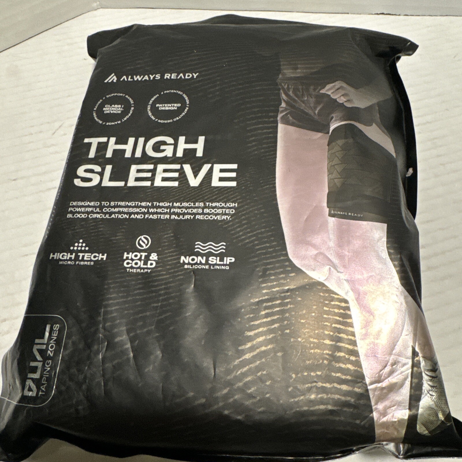 Always Ready Thigh Compression Support Sleeve (2 Per Pack) Hot & Cold Gel XXL