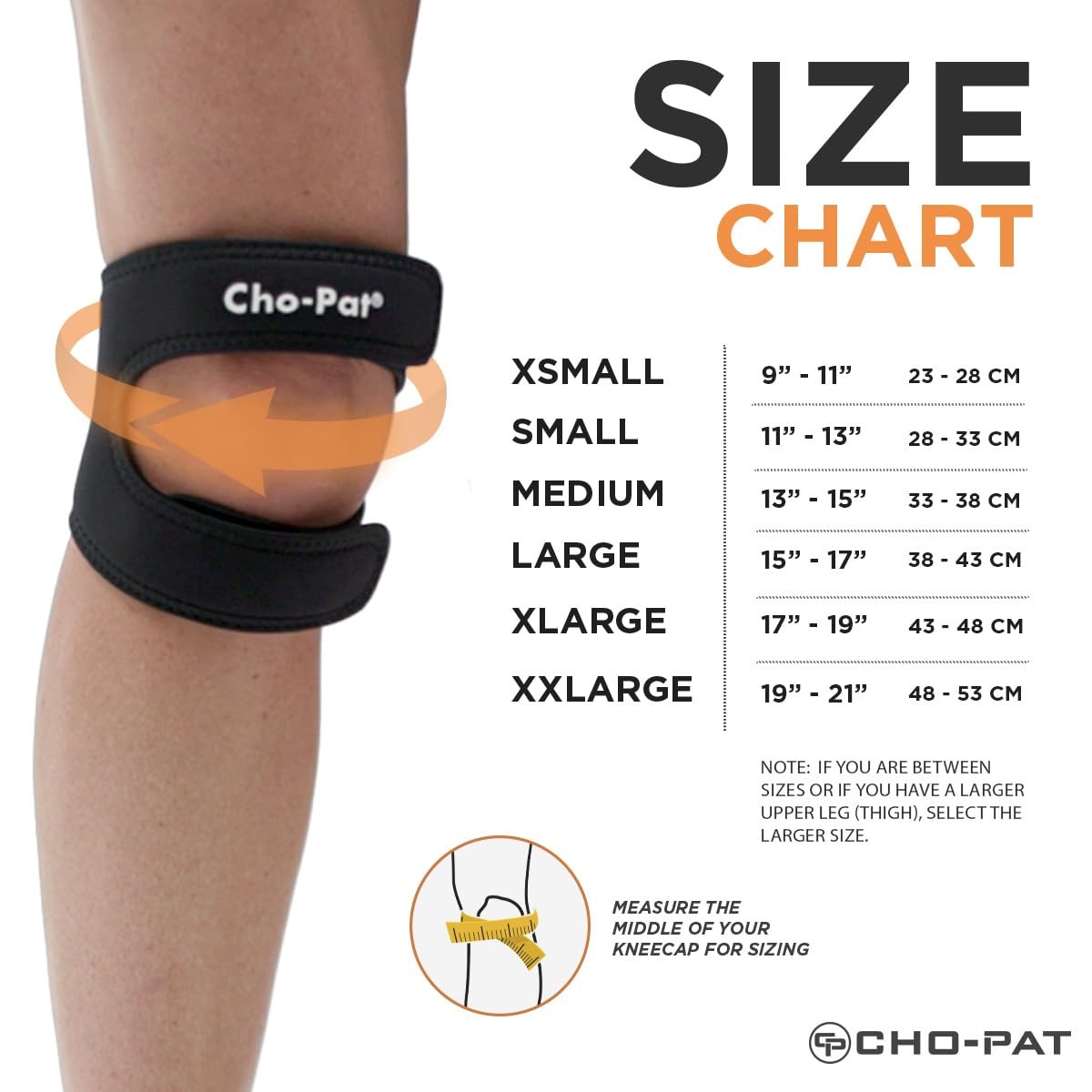 Cho-Pat Dual Action Knee Strap, Provides Full Mobility and Pain Relief for Arthr