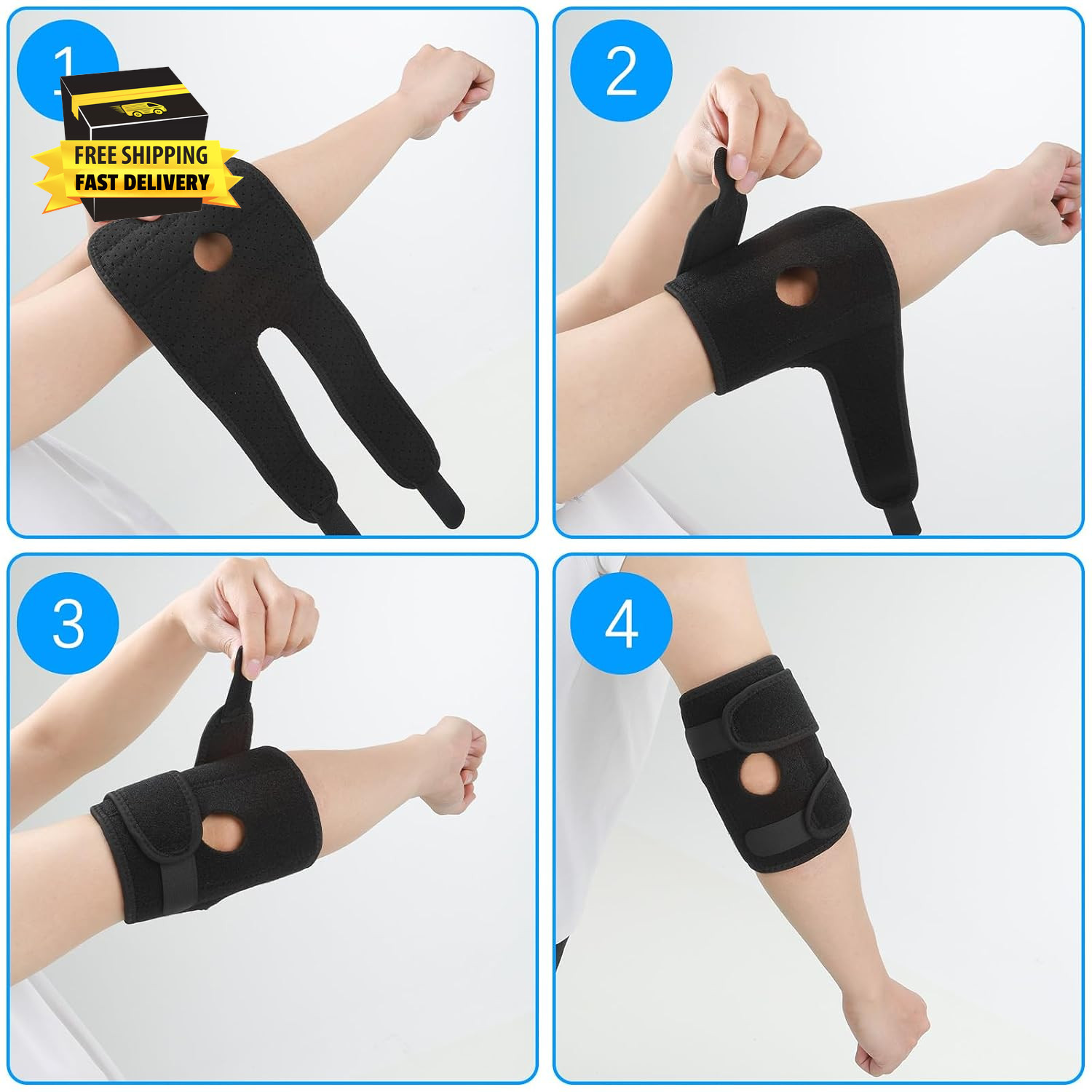 Elbow Compression Sleeve with Removable Strap for Men & Women, Elbow Support Bra