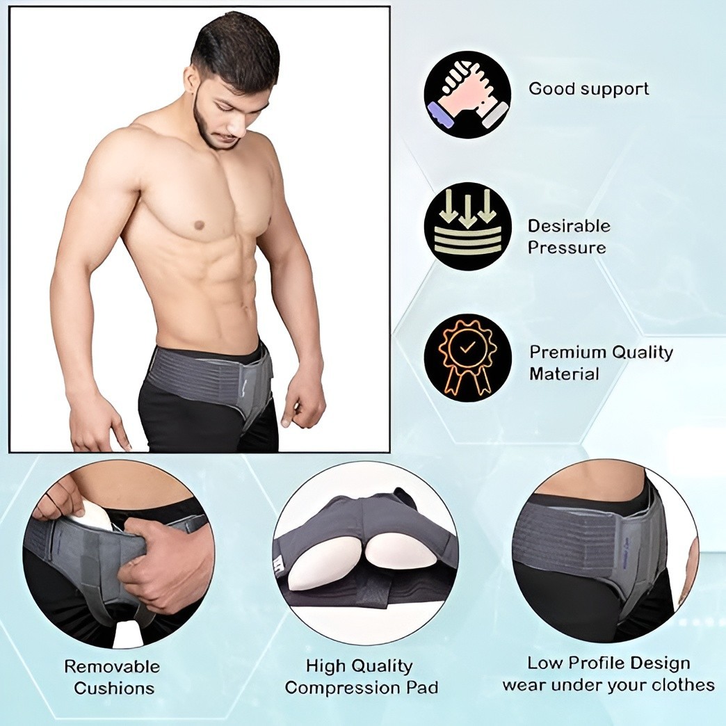 Hernia SUPPORT Belt Double Inguinal Hernia Support With Truss brace Adjustable.