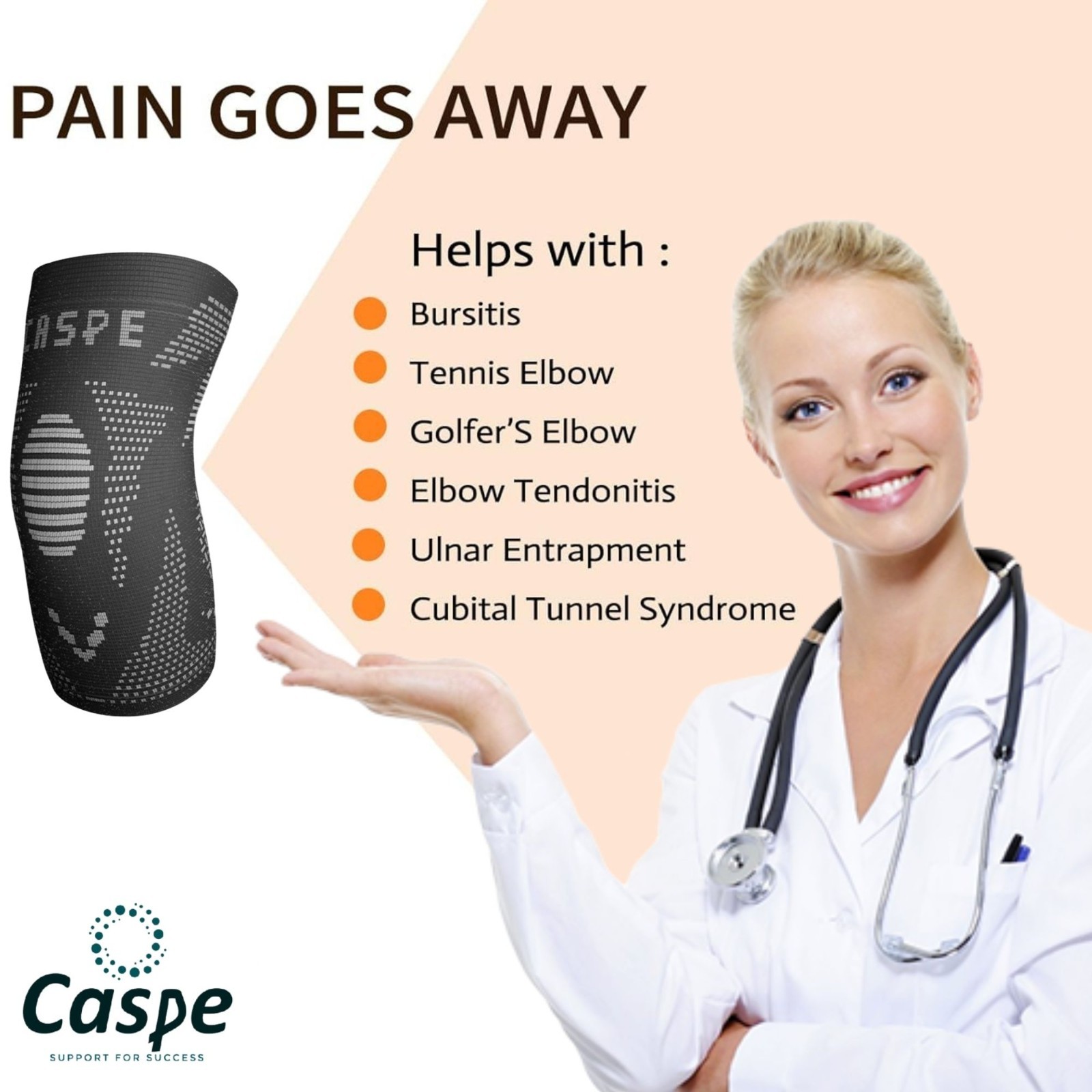 2X Elbow Brace Compression Support Sleeve Arthritis Tendonitis Reduce Joint Pain