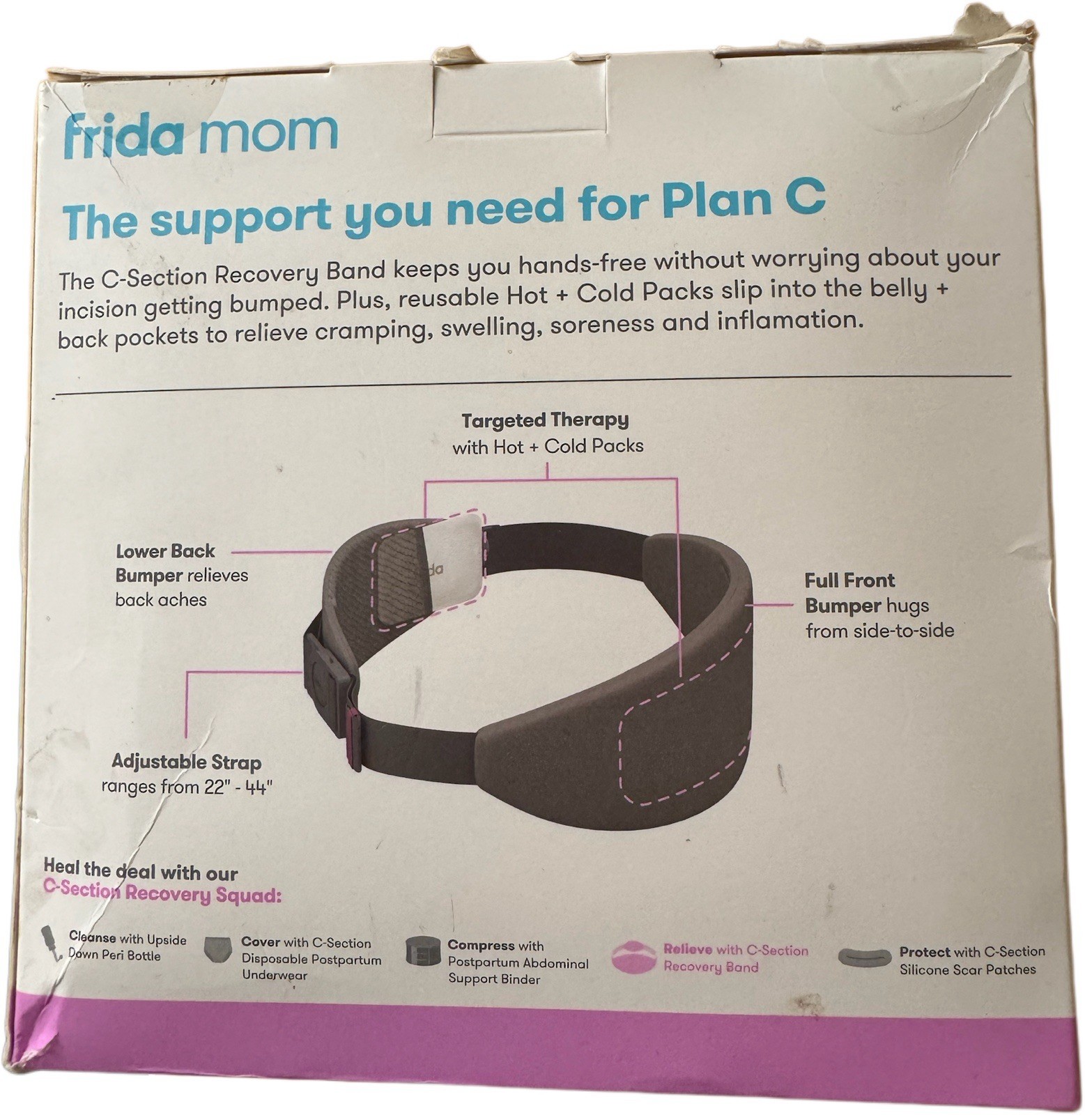 Frida Mom C-Section Recovery Band Support Belt w/ Removable Hot/Cold Packs