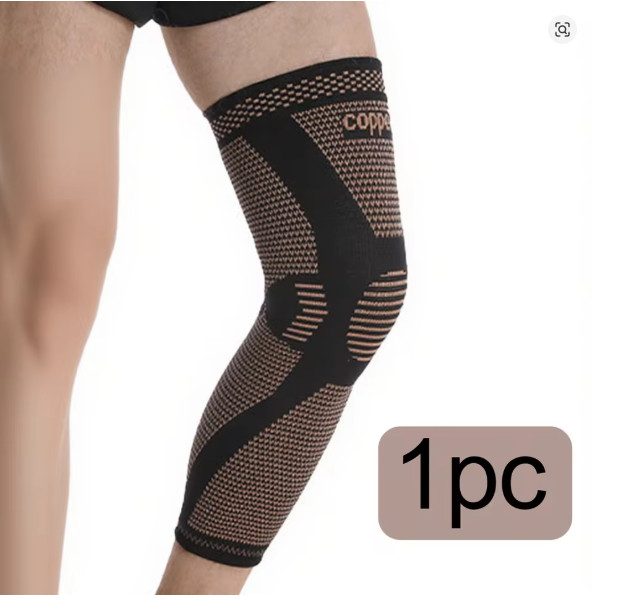 Copper Compression Knee Sleeve Long Full Leg Brace Support Sports Joint Pain Rel