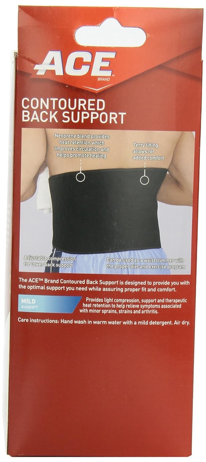 ACE Contoured Back Support,1 Count (Pack of 1),205324 1 1)