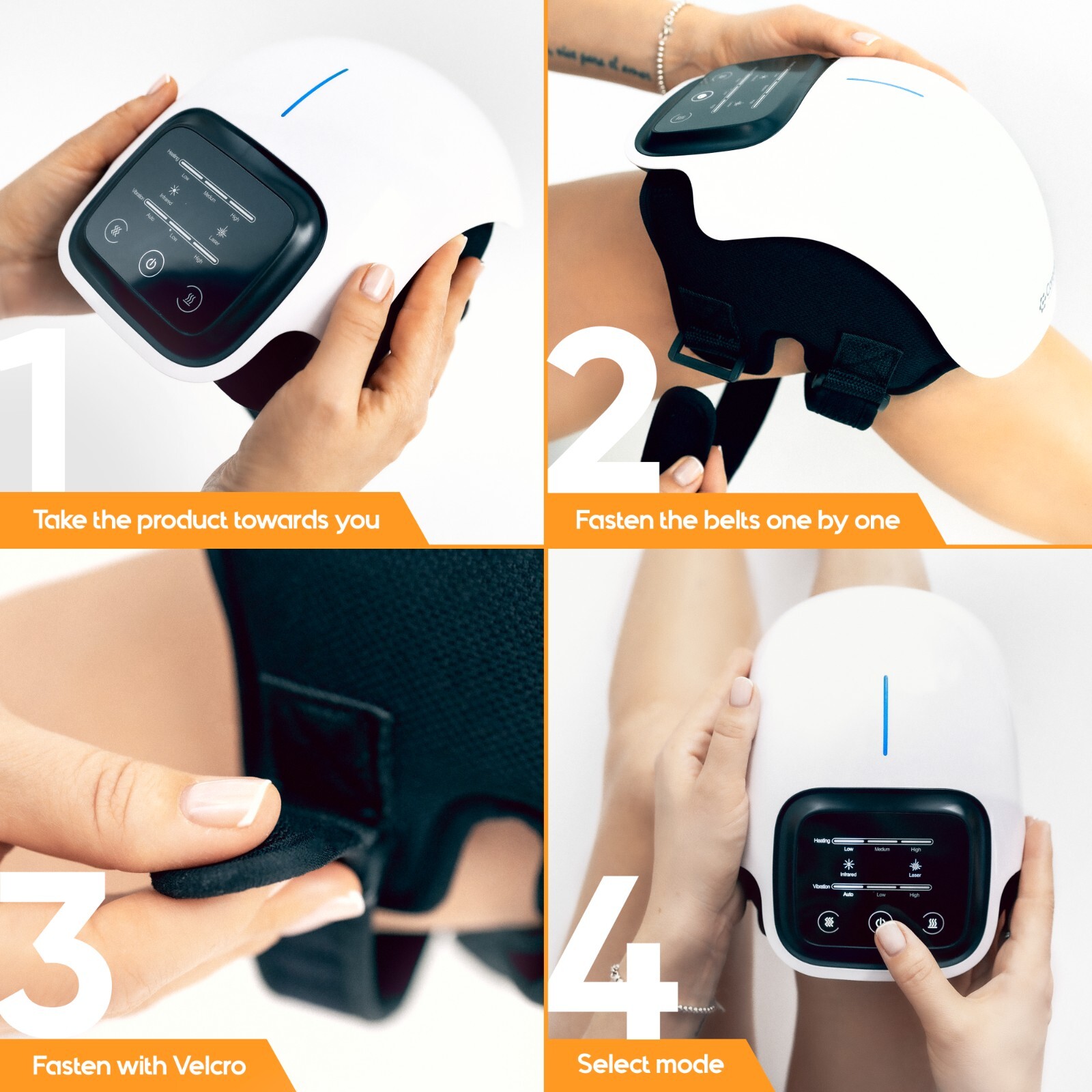 Careella Wireless Knee Massager with Heat and Red Light – Knee Heating Pad