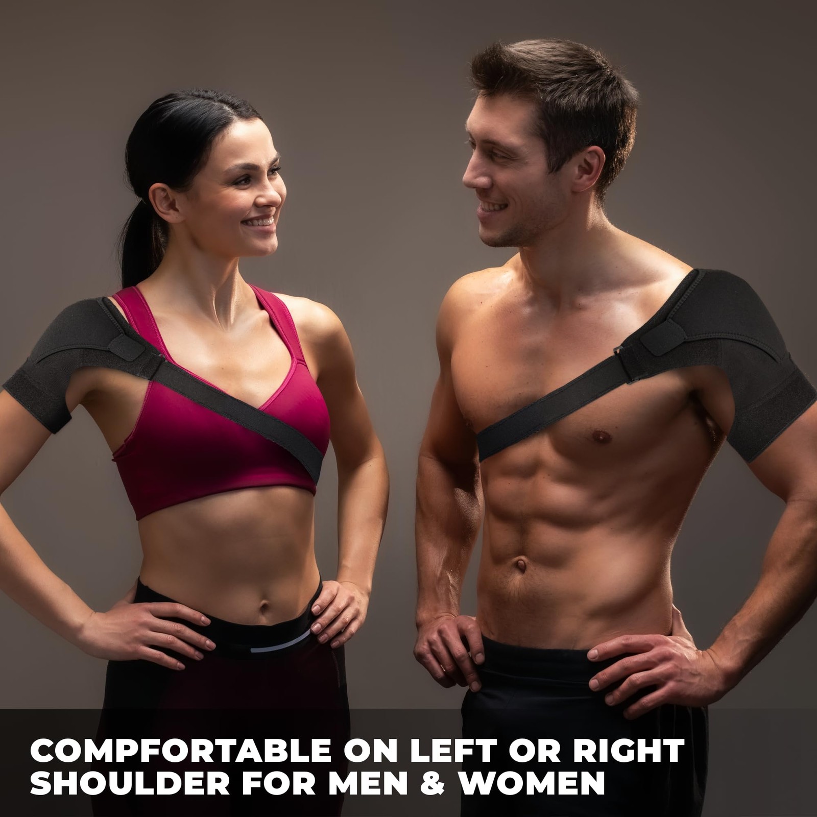 Astorn Adjustable Shoulder Brace for Torn Rotator Cuff with Large, Black