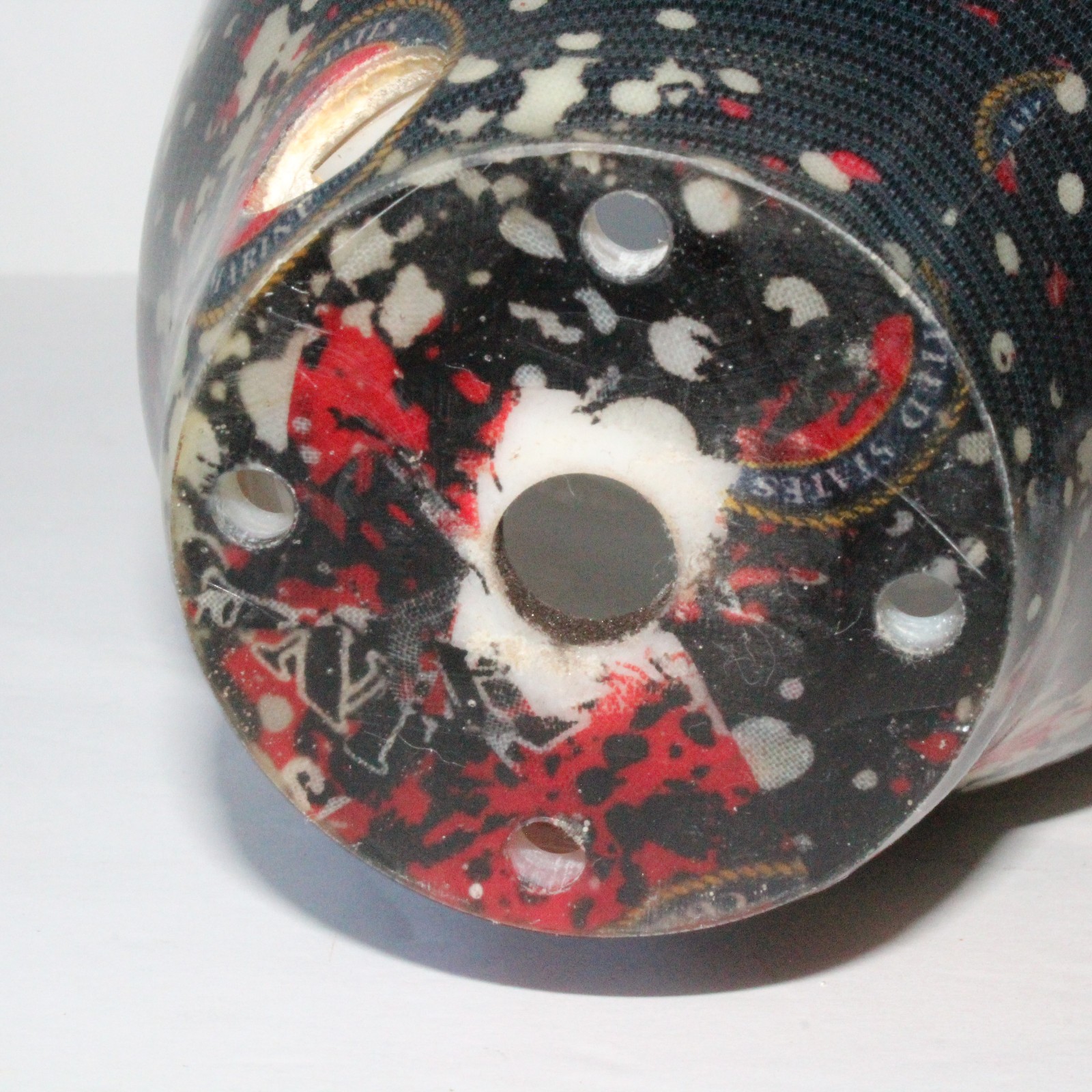 STUNNING BELOW-KNEE RIGHT PROSTHETIC SOCKET RED-WHITE-BLACK U.S MARINES GRAPHICS