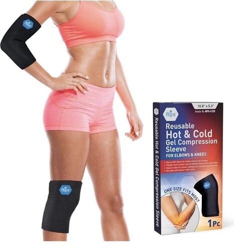 Med Pride Hot & Cold Gel Compression Sleeve for Elbow Knee Arm – New