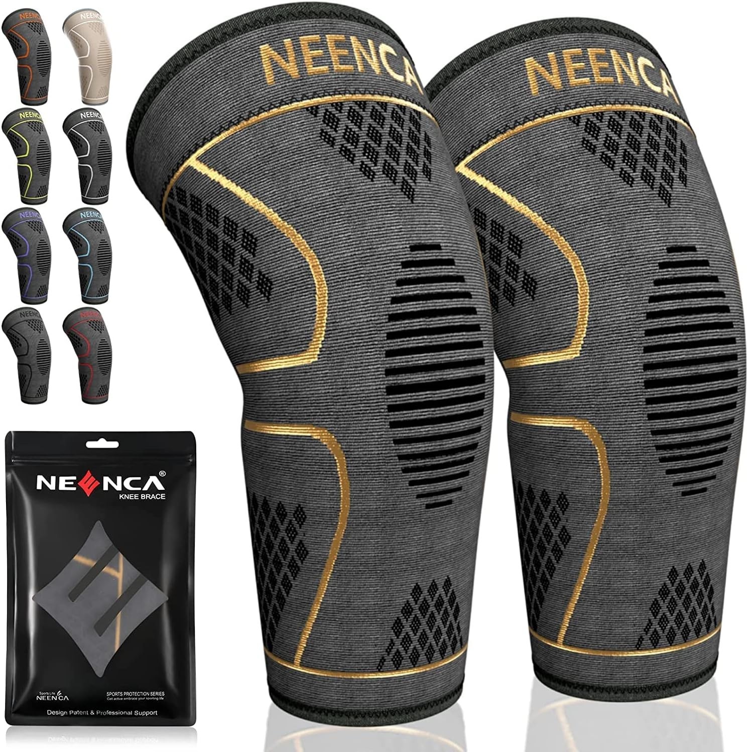 Instant Knee Pain Relief with 2 Pack Compression Sleeves for All Sports