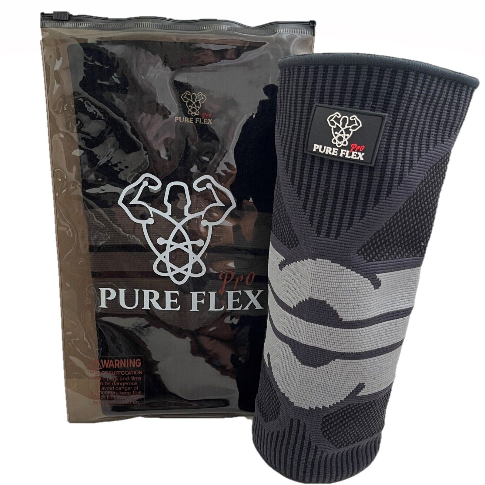 Knee Brace Compression Sleeve Support Sports Recovery ACL LCL MCL Black/Grey M