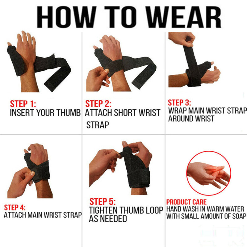 Wrist Brace Support Thumb Spring Hand Compression Sleeves Carpal Tunnel Sport