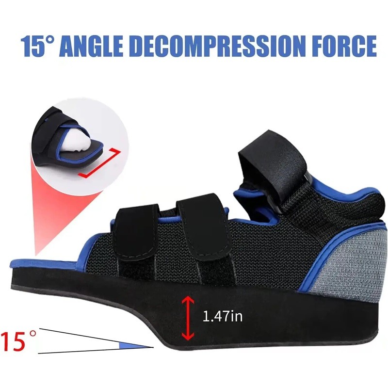 Post Op Shoe Forefoot Off-Loading Boot Fracture Recovery Black/Blue S M L