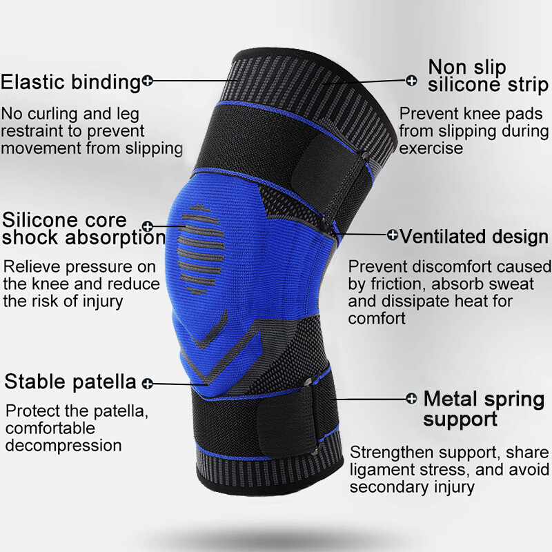 Knee Brace Gel Pad Compression Sleeve Support Arthritis Joint Pain Relief Sports