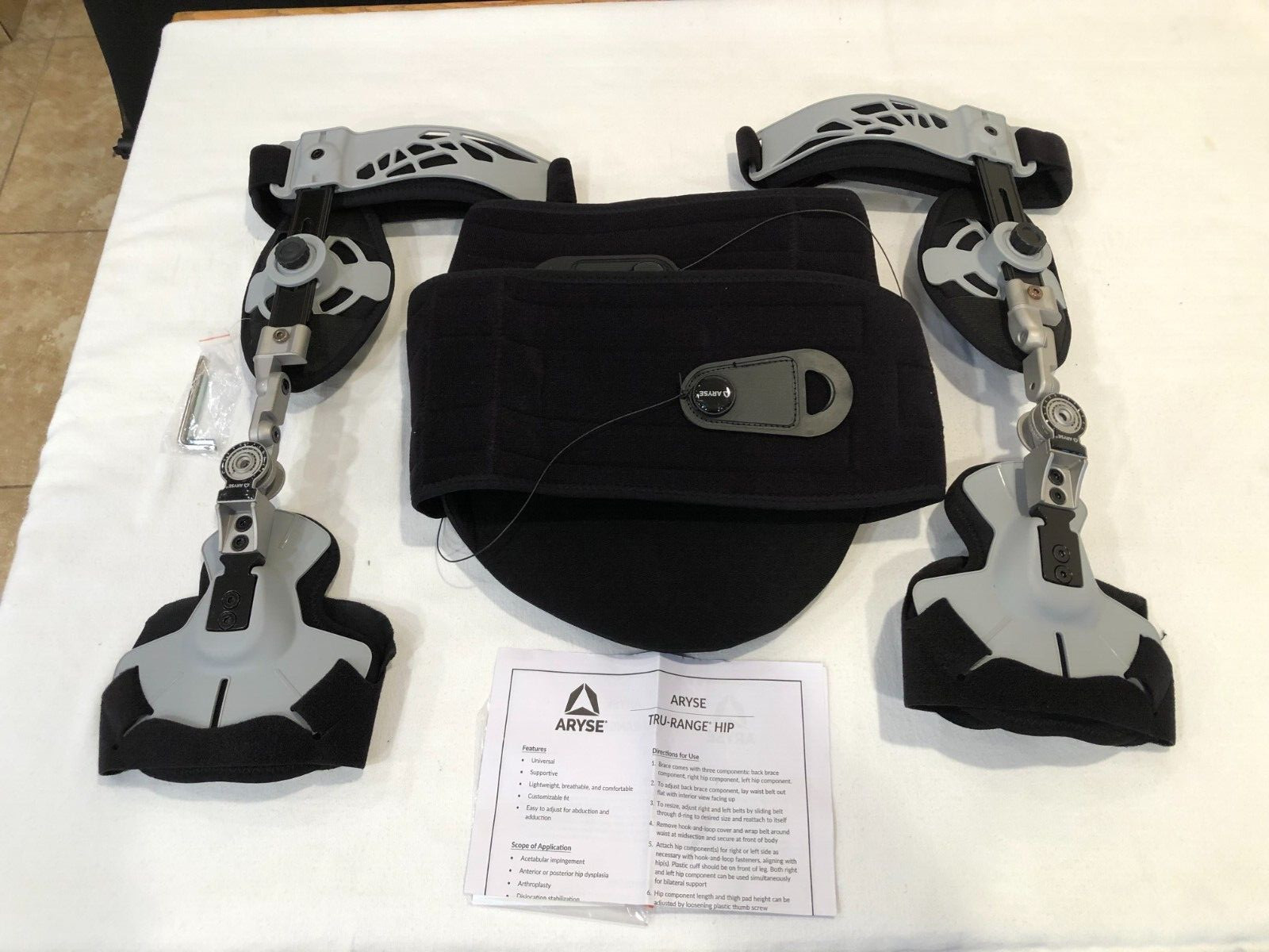 ARYSE TRU-RANGE Hip Brace Universal Size 3 Piece Set