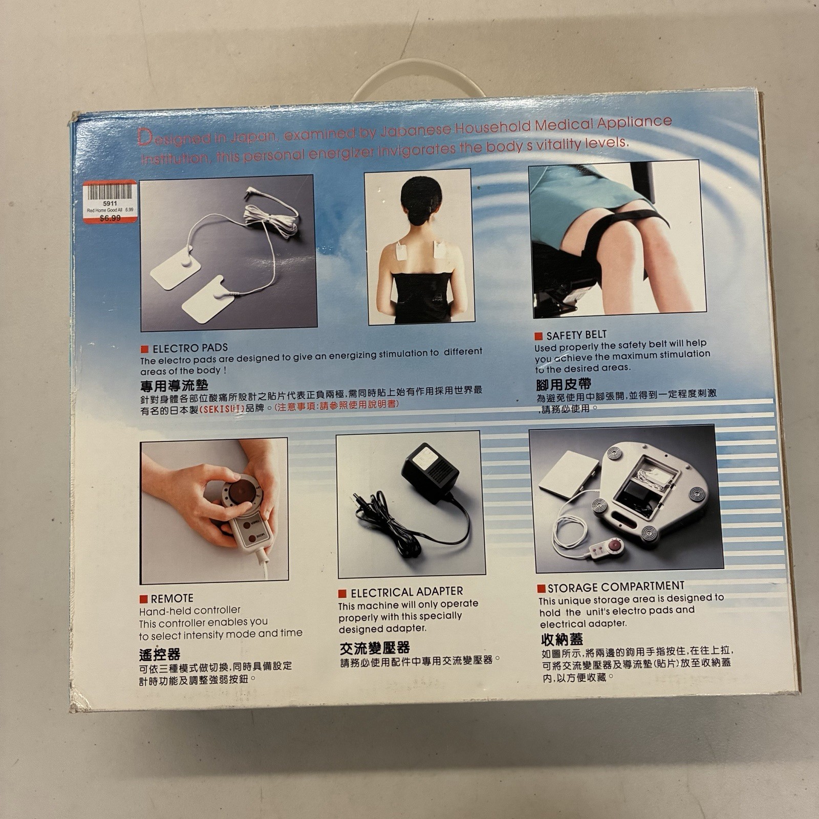 Electro Reflex Energizer SW-2000 HTE ERE Foot Circulation Reflexology Pads Boxed