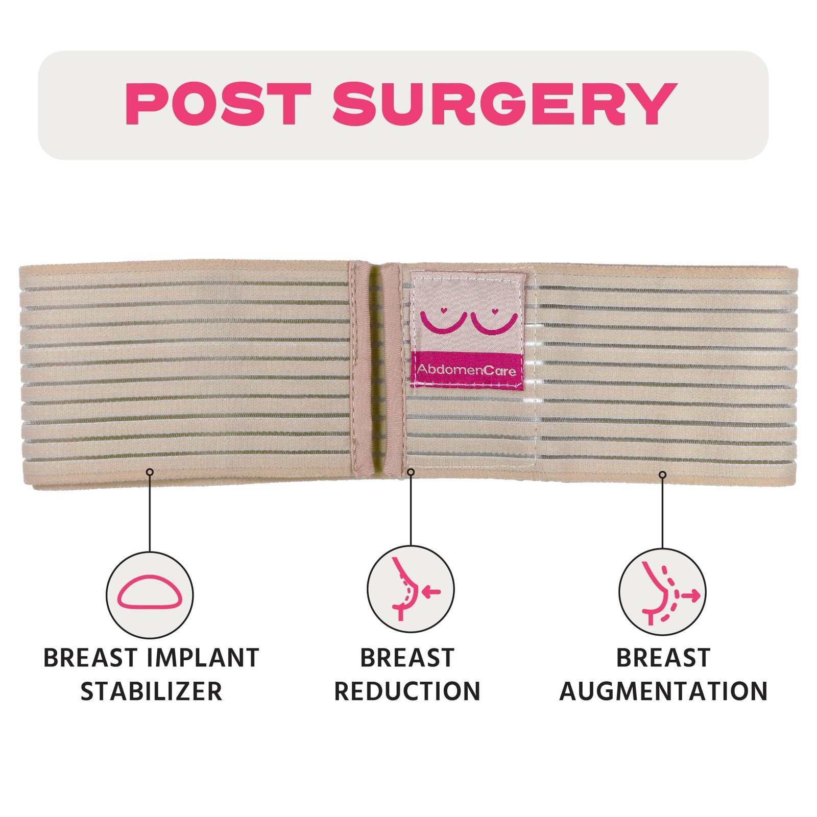 Breast Implant Stabilizer Band I Post Surgery Breast Band Chest Compression W