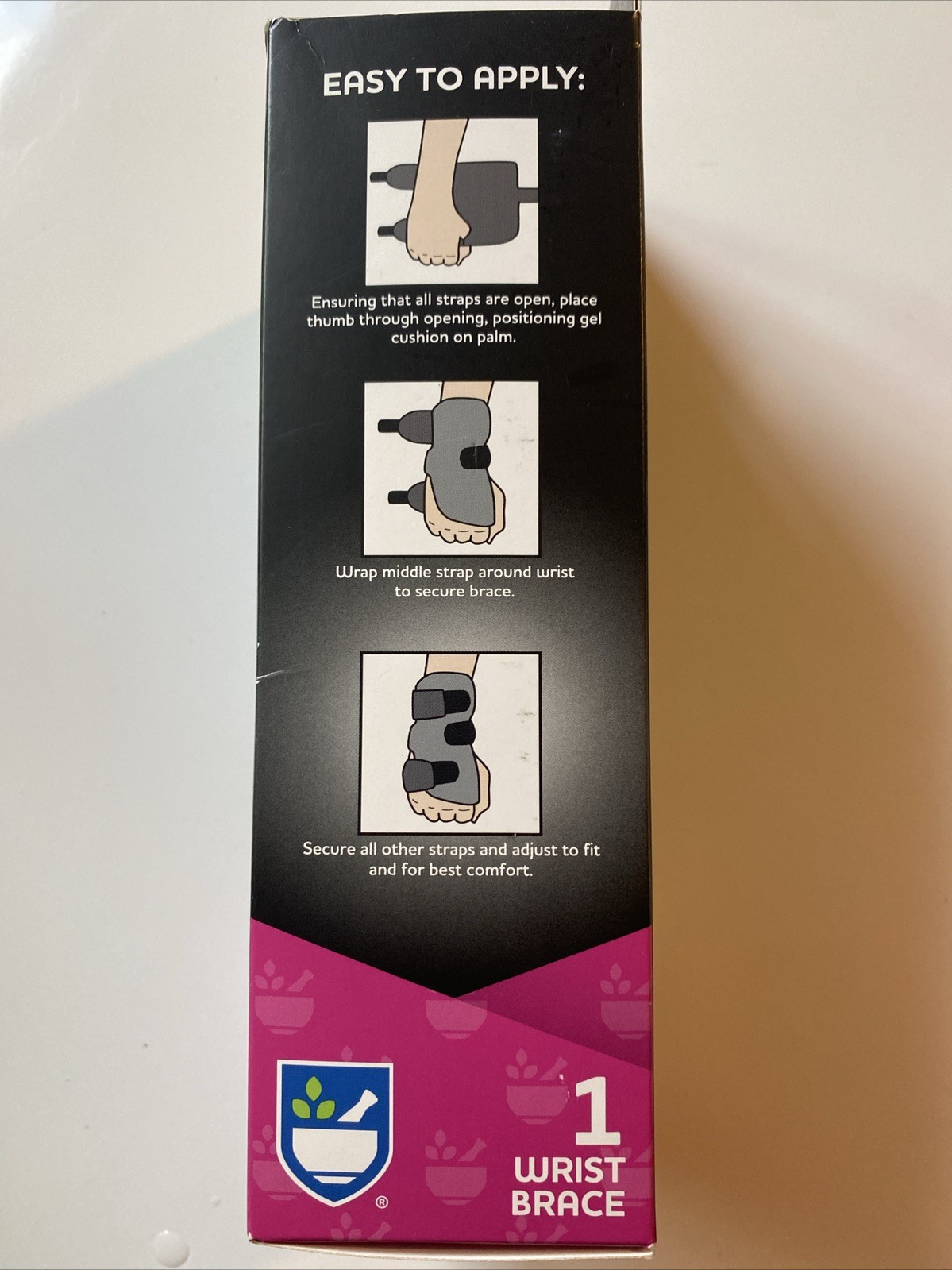 RITE AID, Adjustable WRIST BRACE Left Hand, Size: S/M