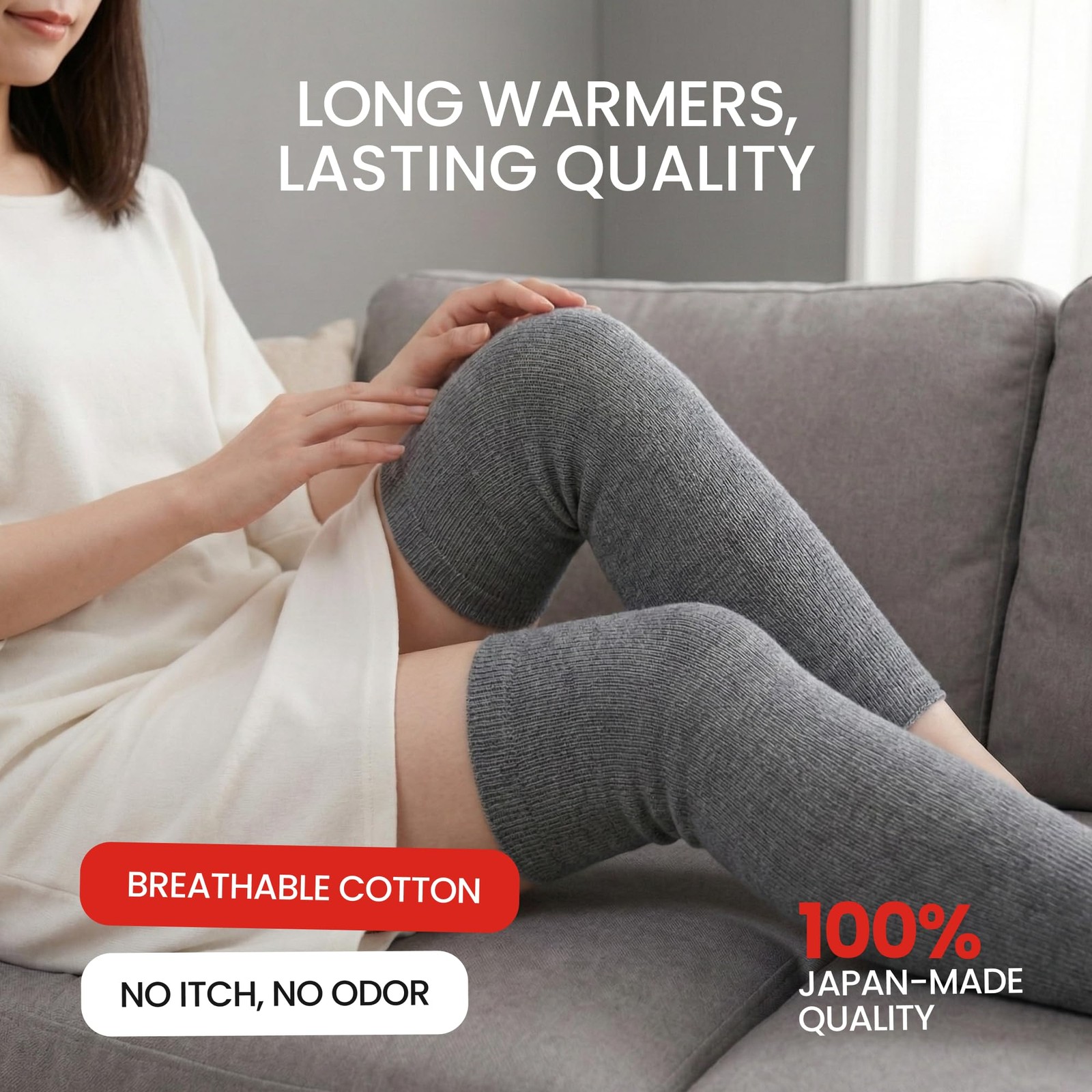Elastic Cotton Knee Warmers, Long Knee Sleeves for Men and Women – Circulatio…