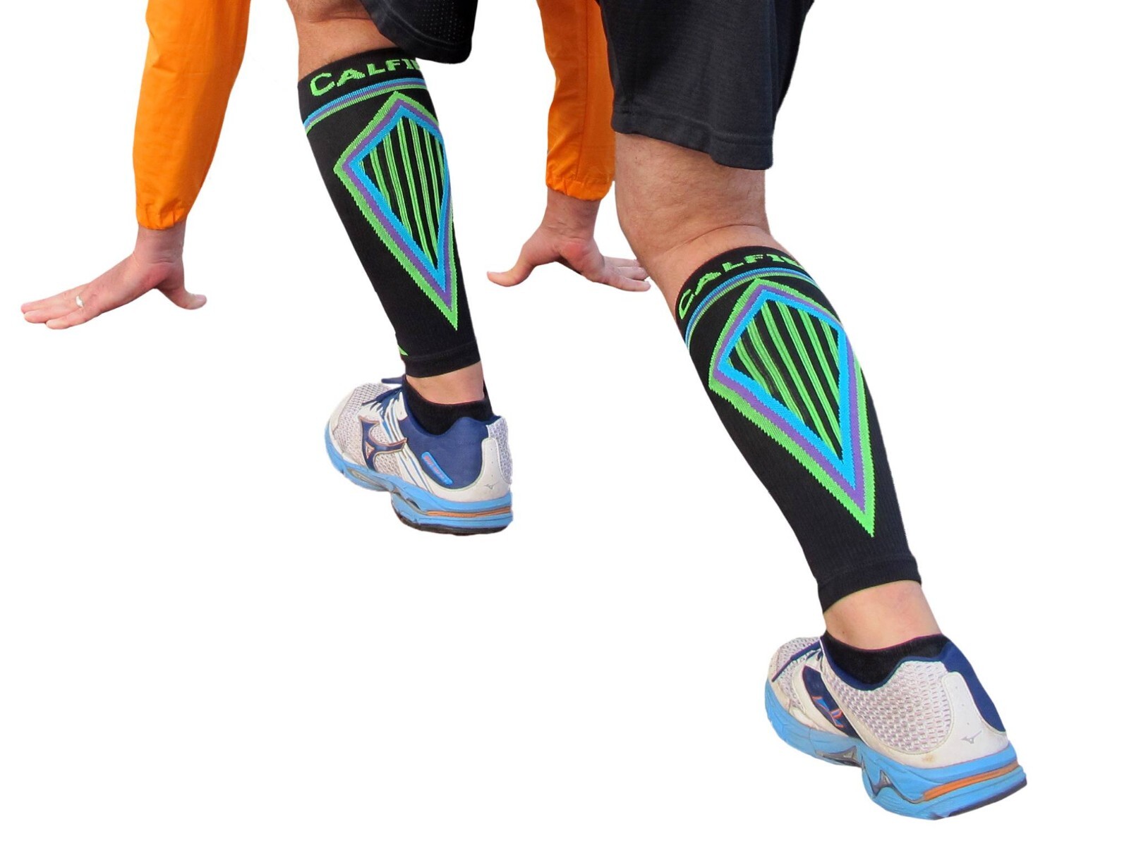 2PCS Tuff Togs Calf compression sleeve women men(footless)-Black-XXL-Unisex-NIB!