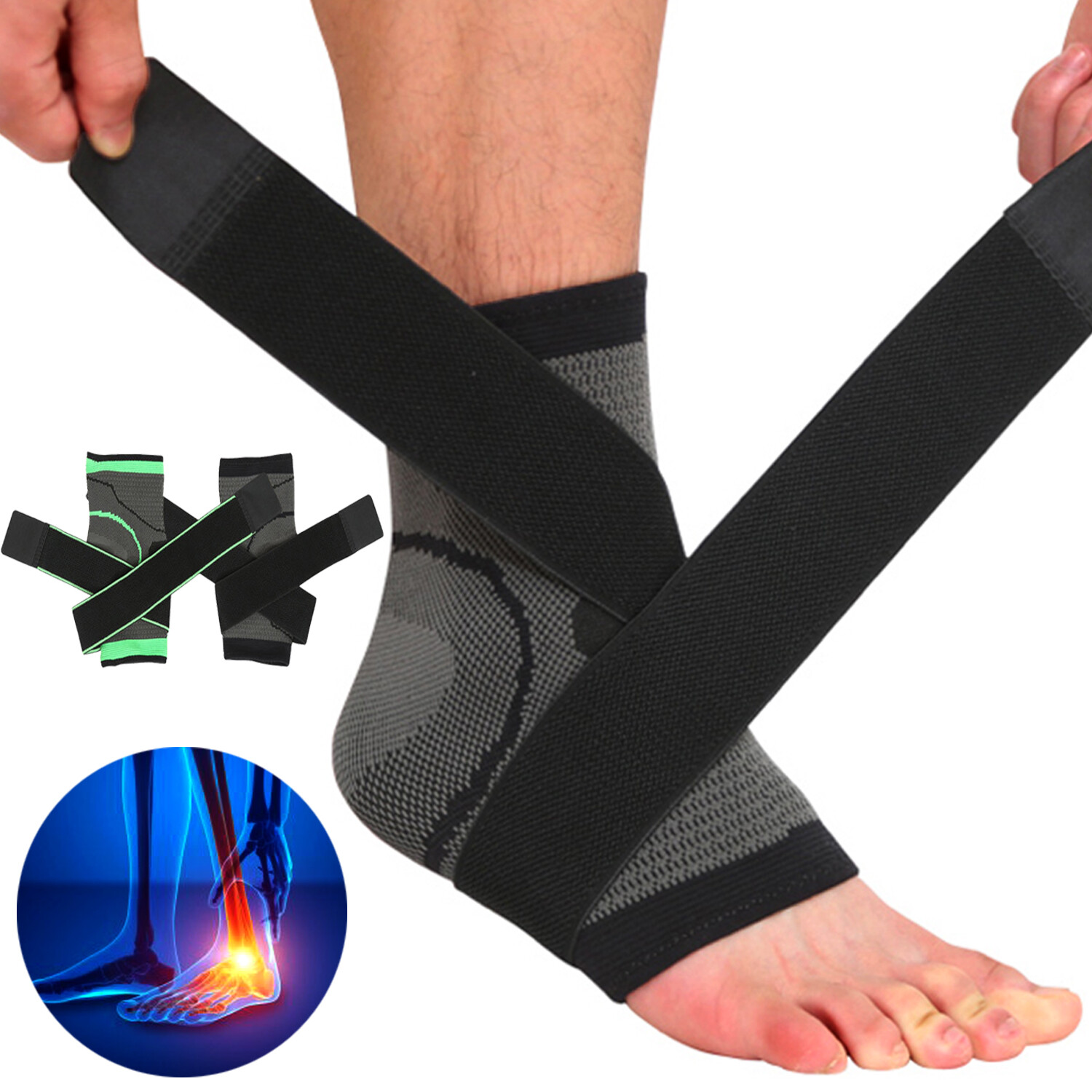 Foot Drop Ankle Support Plantar Fasciitis Ankle Brace Achilles Adjustable Straps